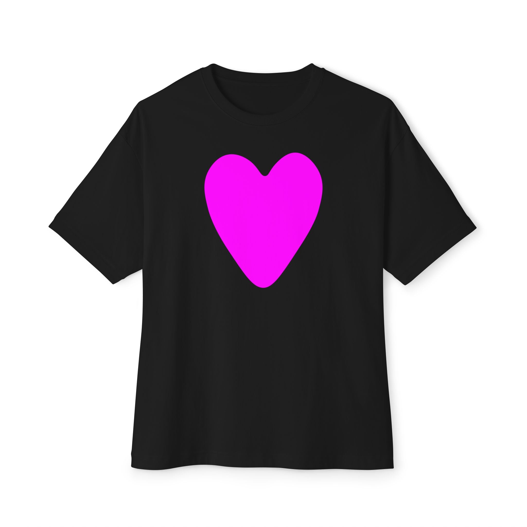 Oversized Magenta Heart Tee - Unisex