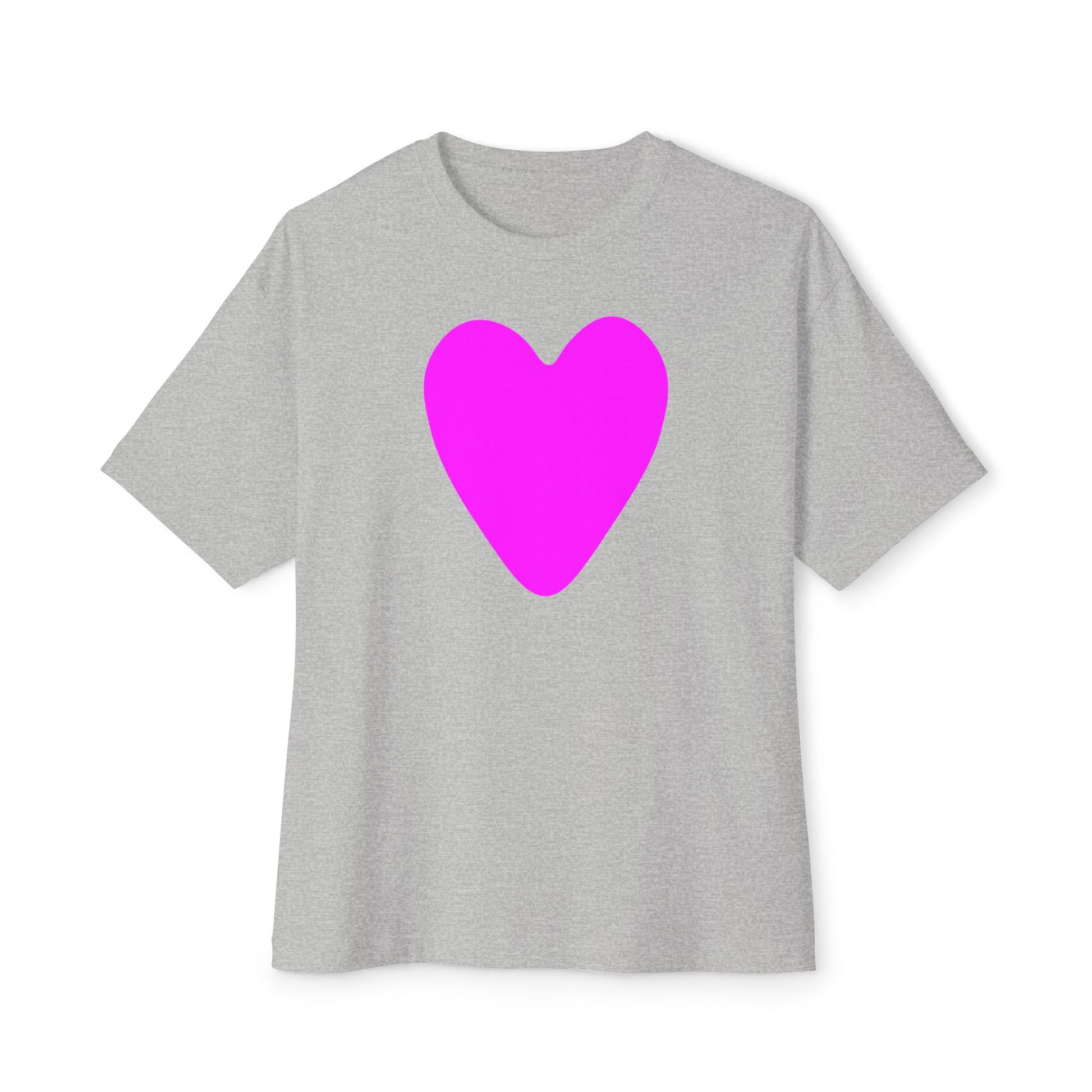 Oversized Magenta Heart Tee - Unisex