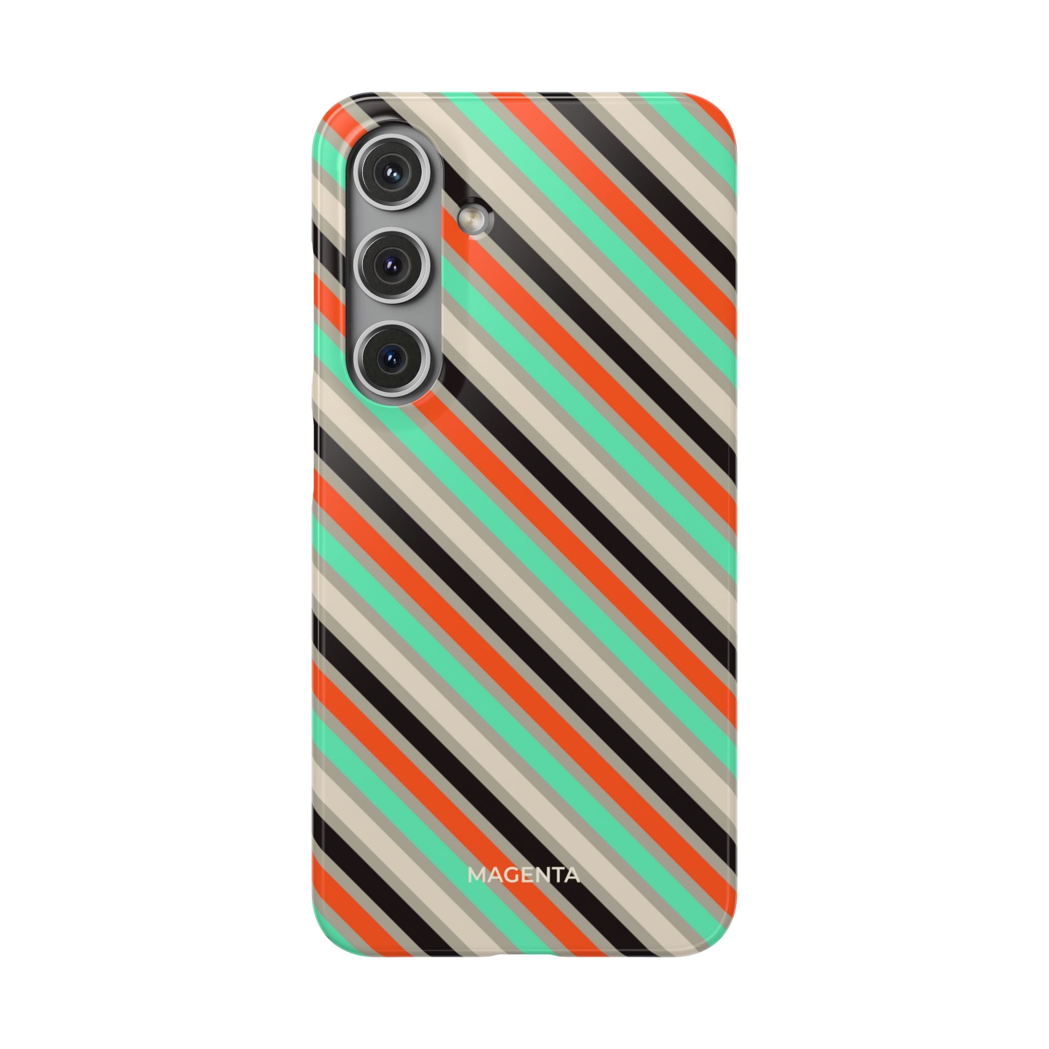 Mint Orange Stripes Snap Case