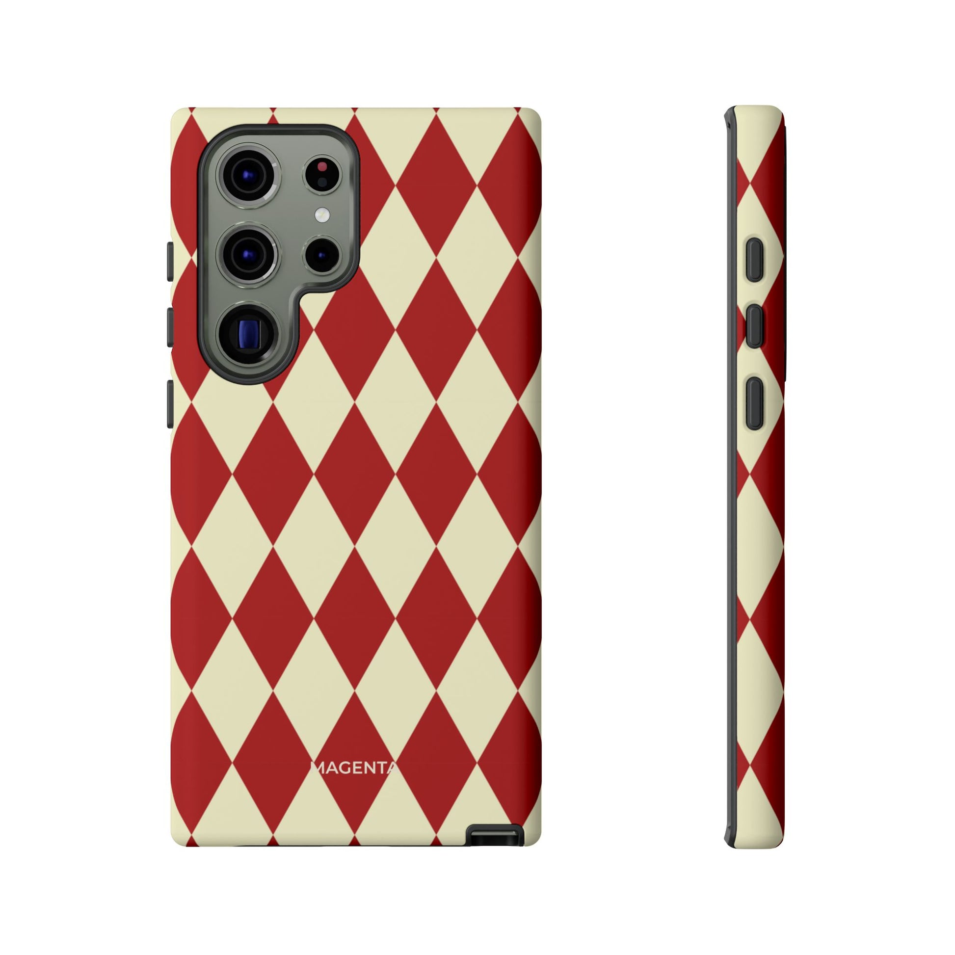 Maroon & Cream Geometric Tough Case