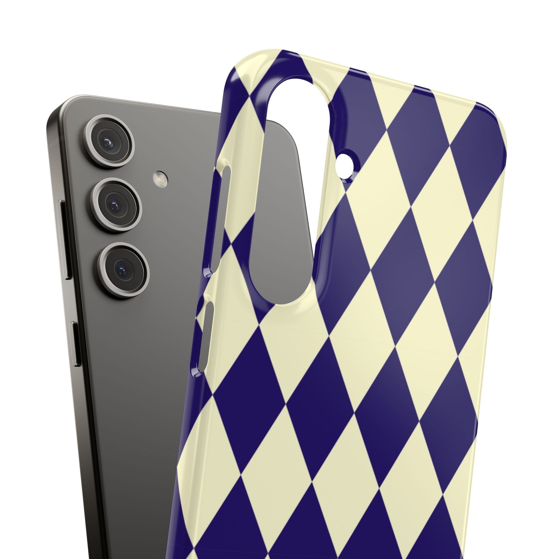 Navy & Cream Geometric Snap Case