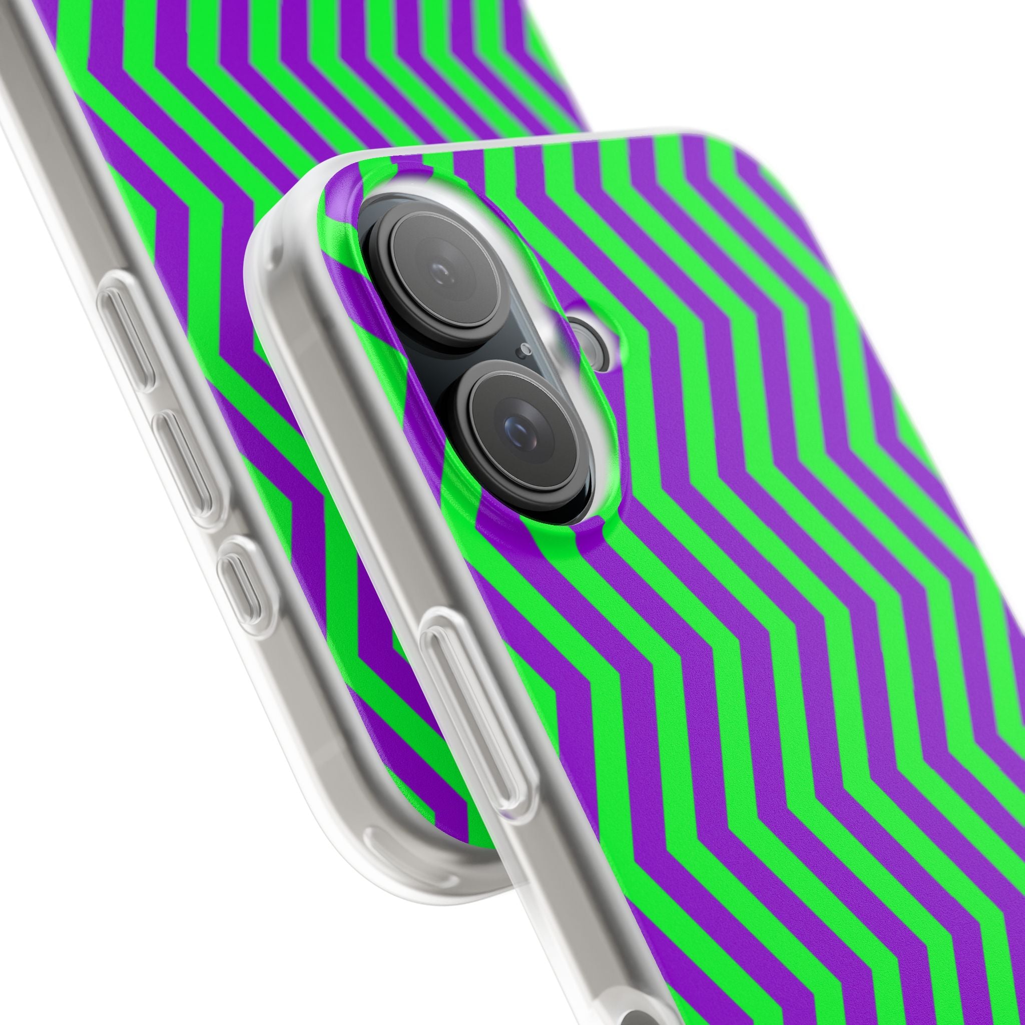 Green Purple Chevron Flexi Case