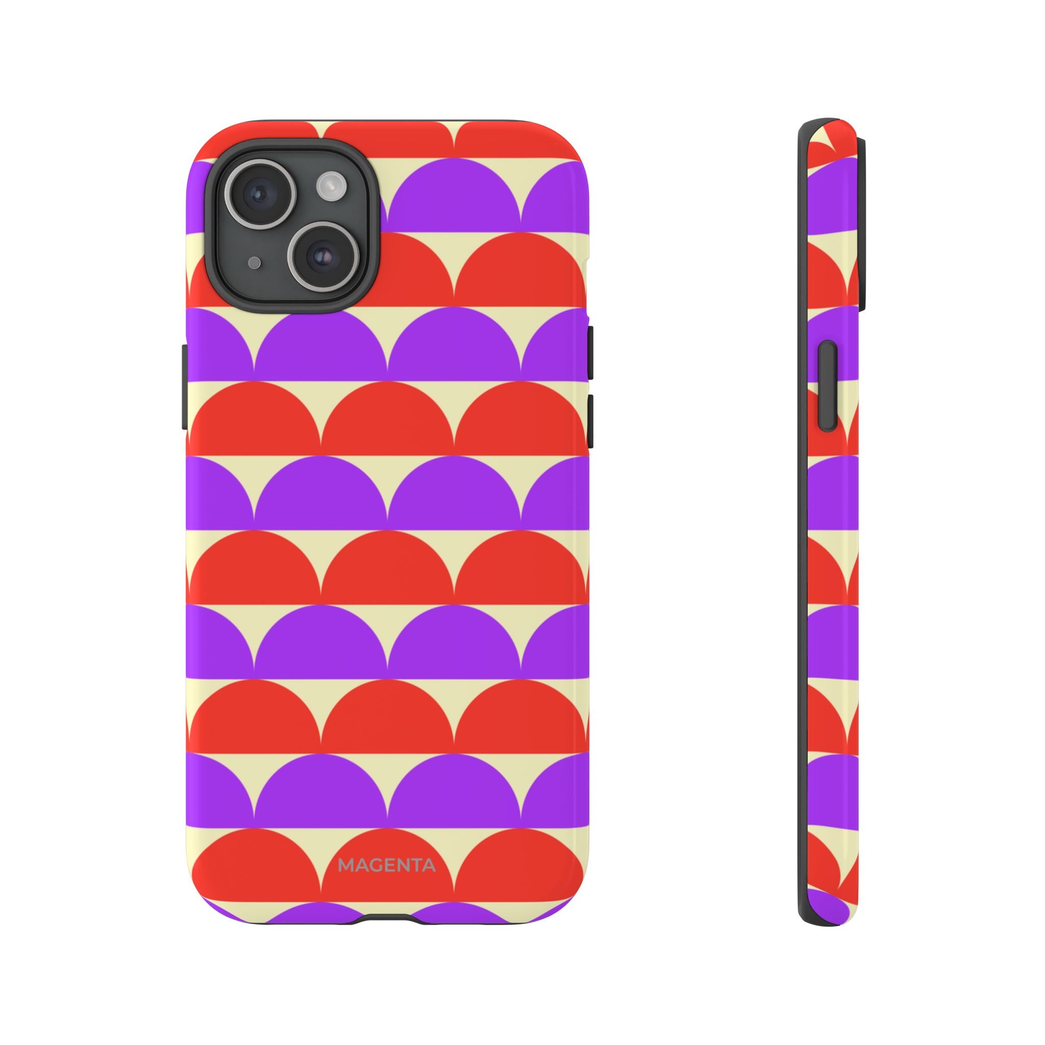 Half-Circles Purple-Red on Cream Tough Case