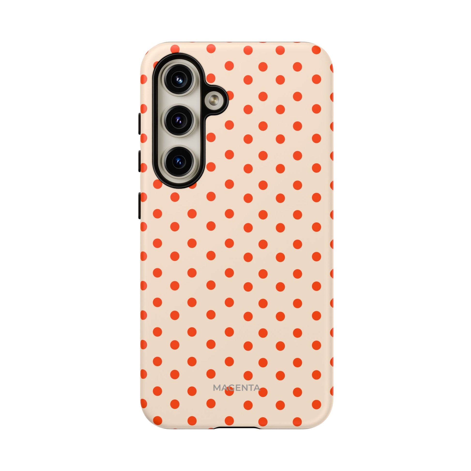 Orange Red On Cream Polka Dot Tough Case