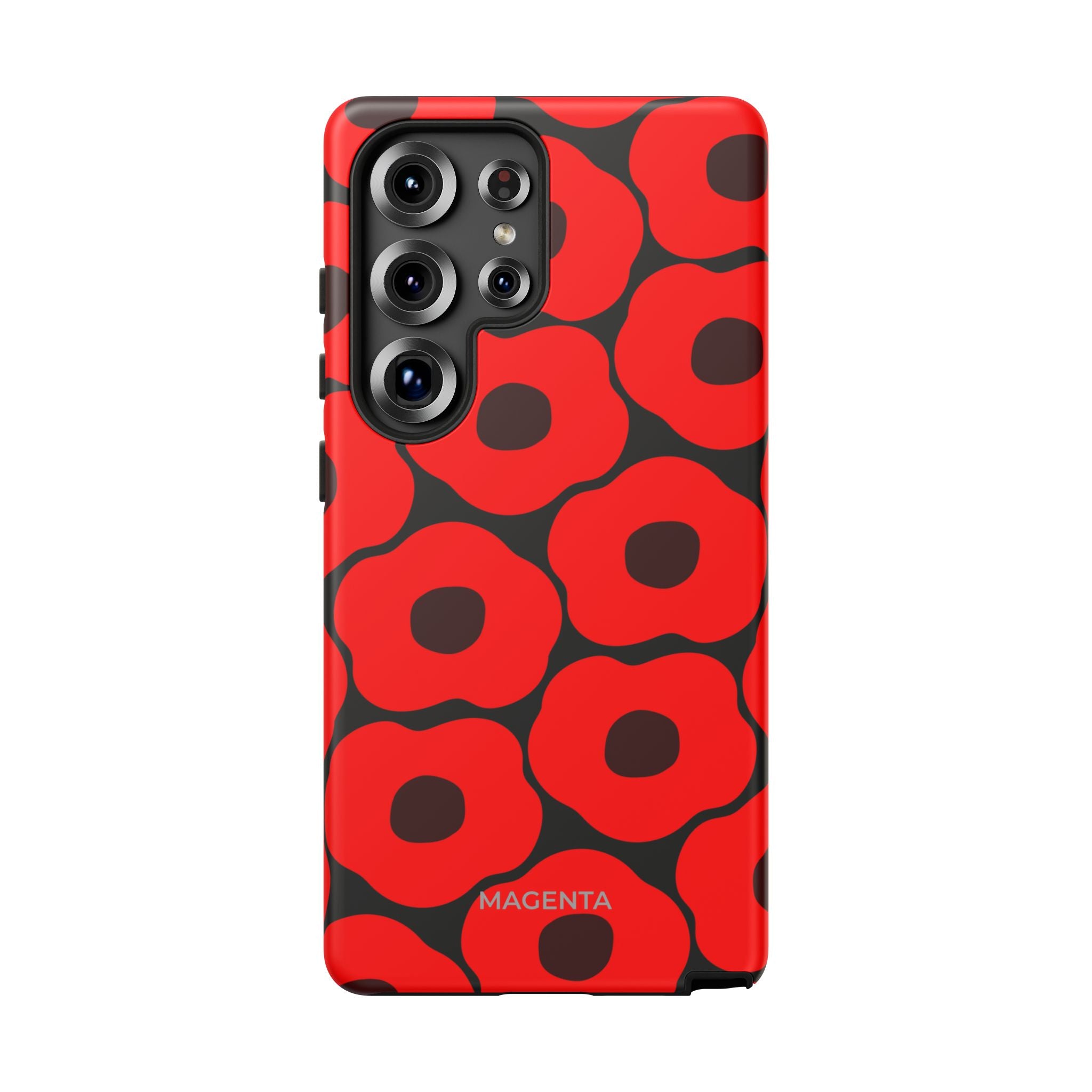 Red Poppy On Black Tough Case