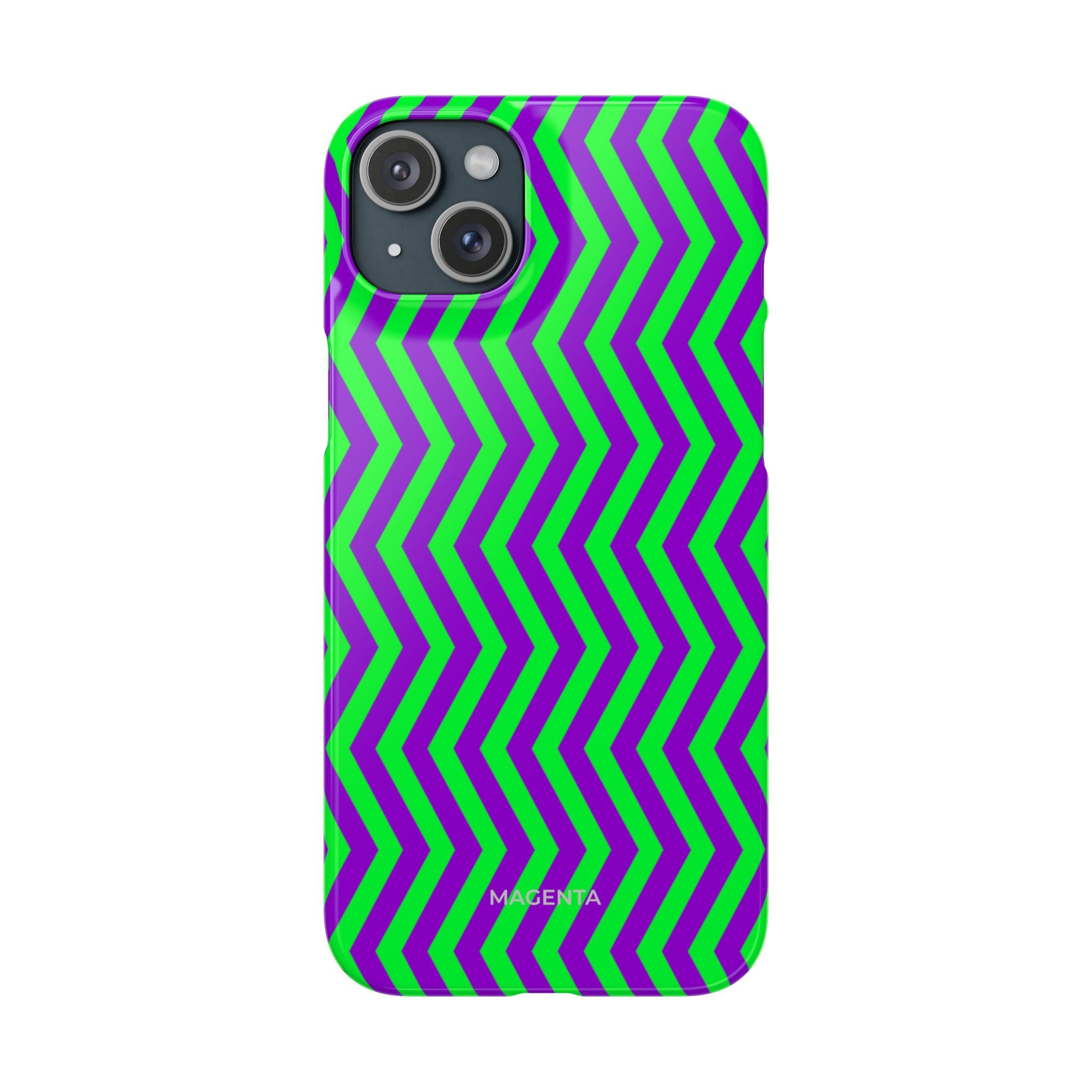 Green Purple Chevron Snap Case