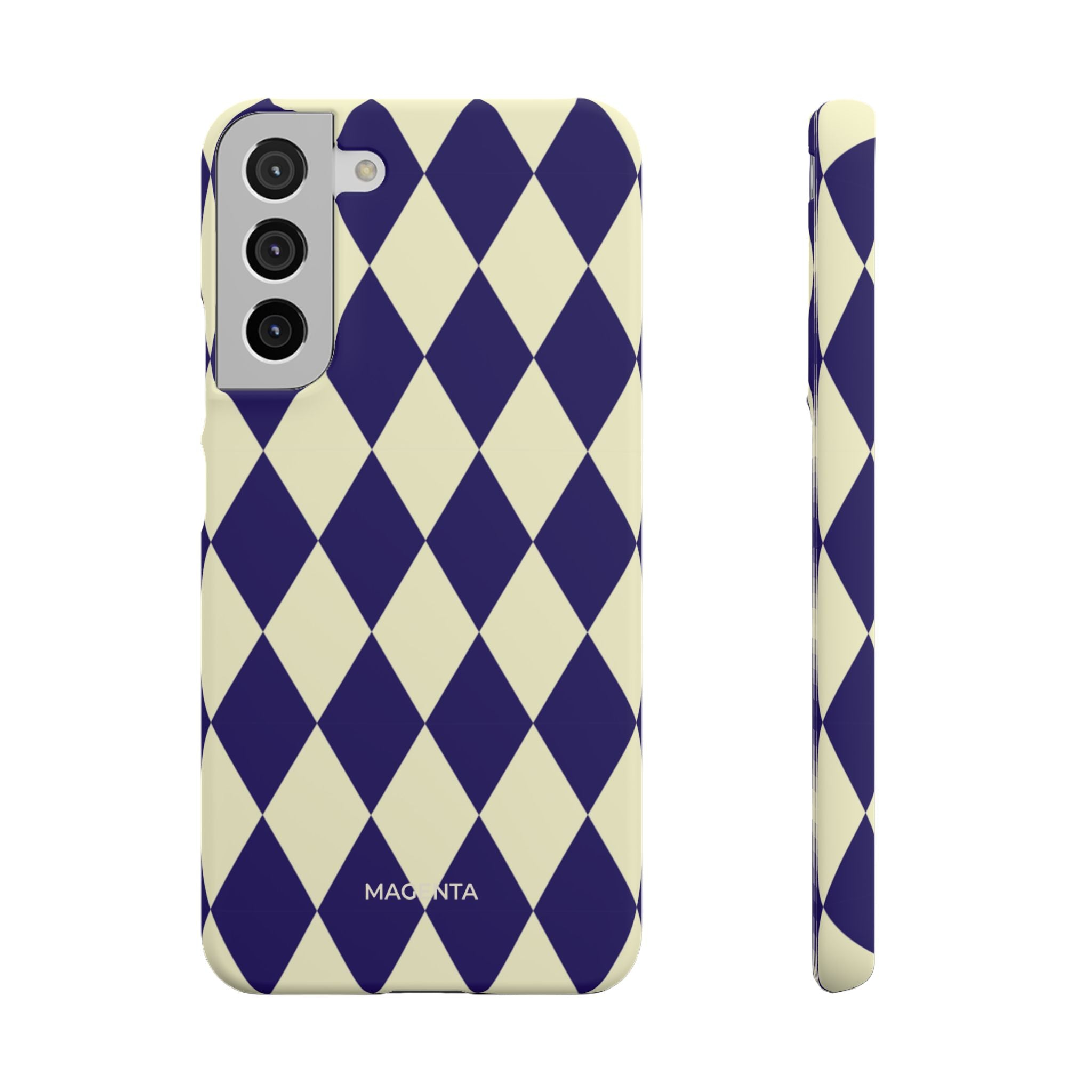 Navy & Cream Geometric Snap Case