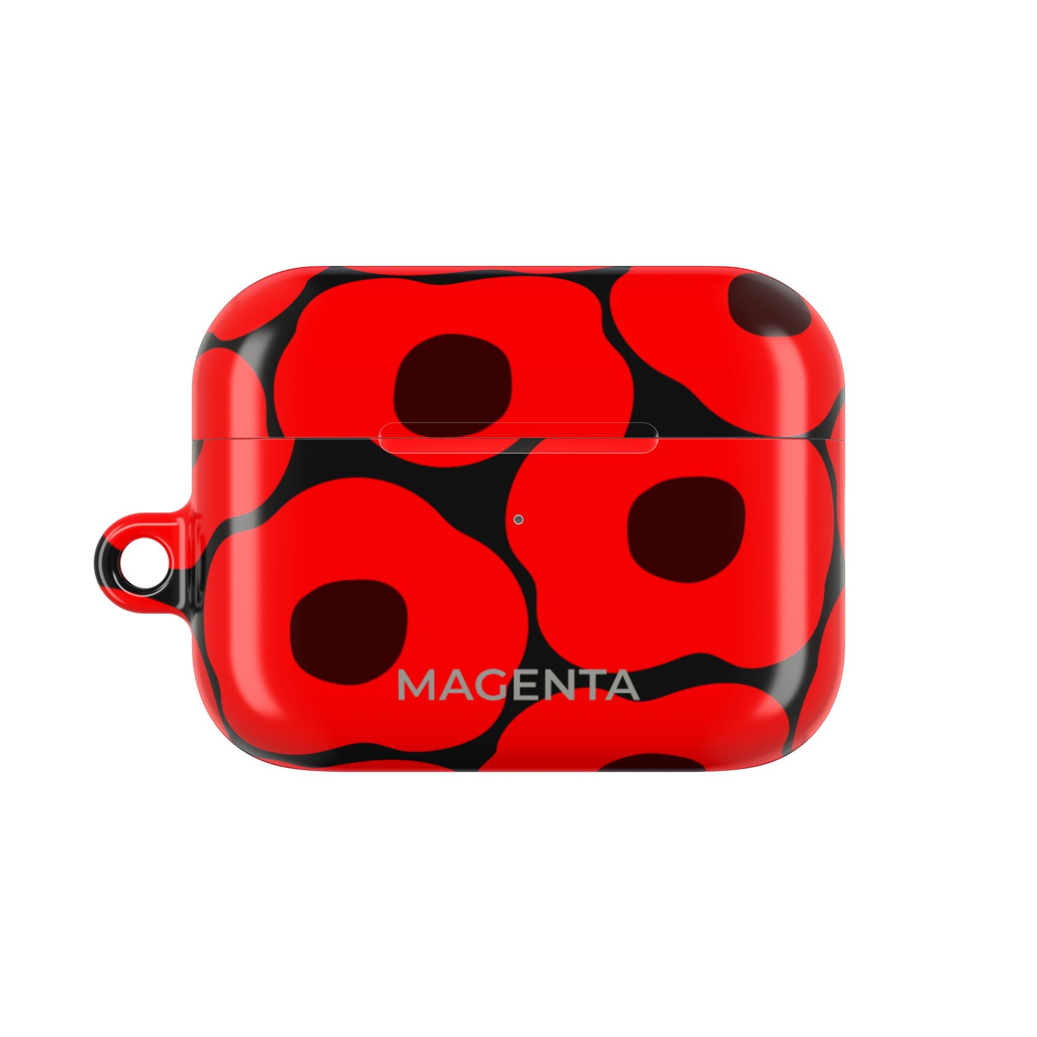 Vibrant Floral AirPods Pro Gen 2 Case - Red on Black