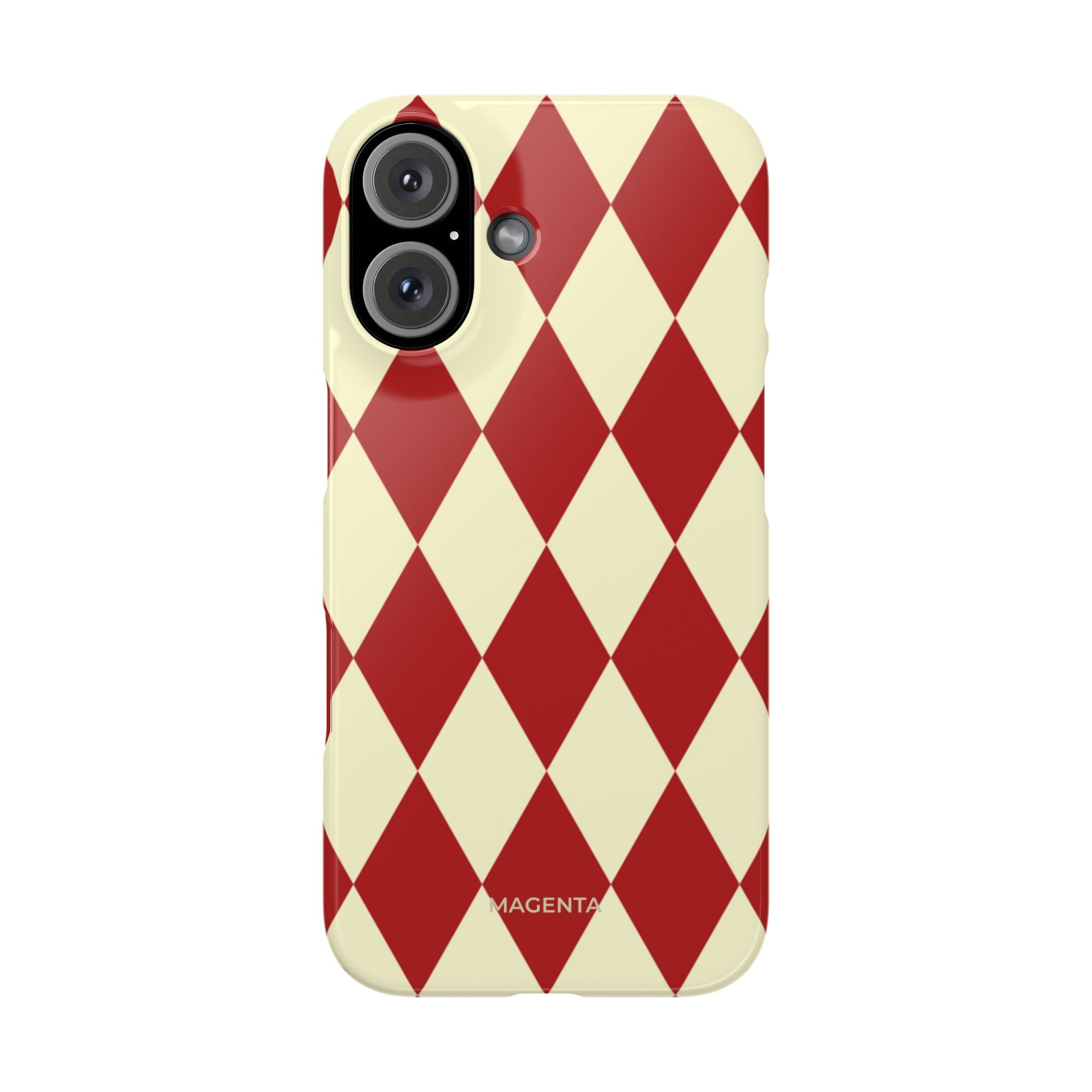 Maroon & Cream Geometric Snap Case