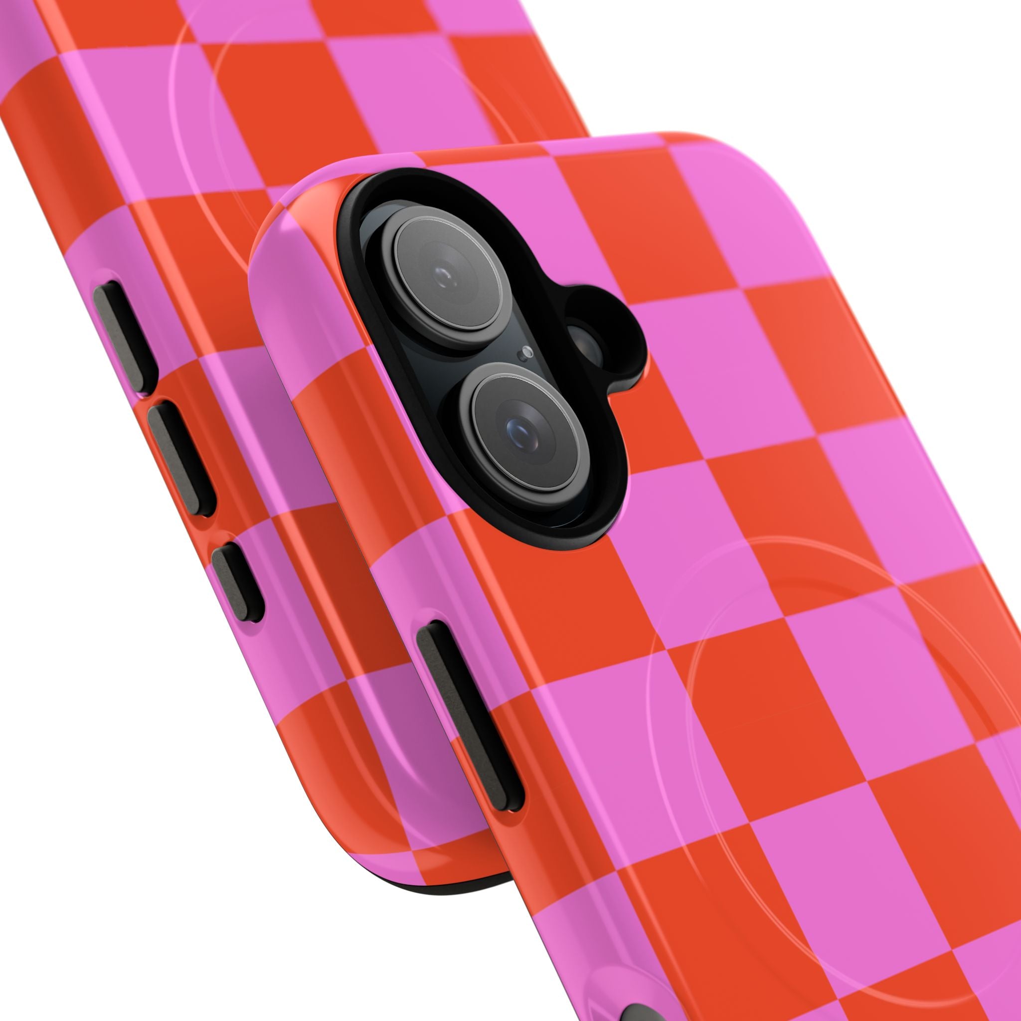 Pink & Orange Checkmate Tough Mag Case