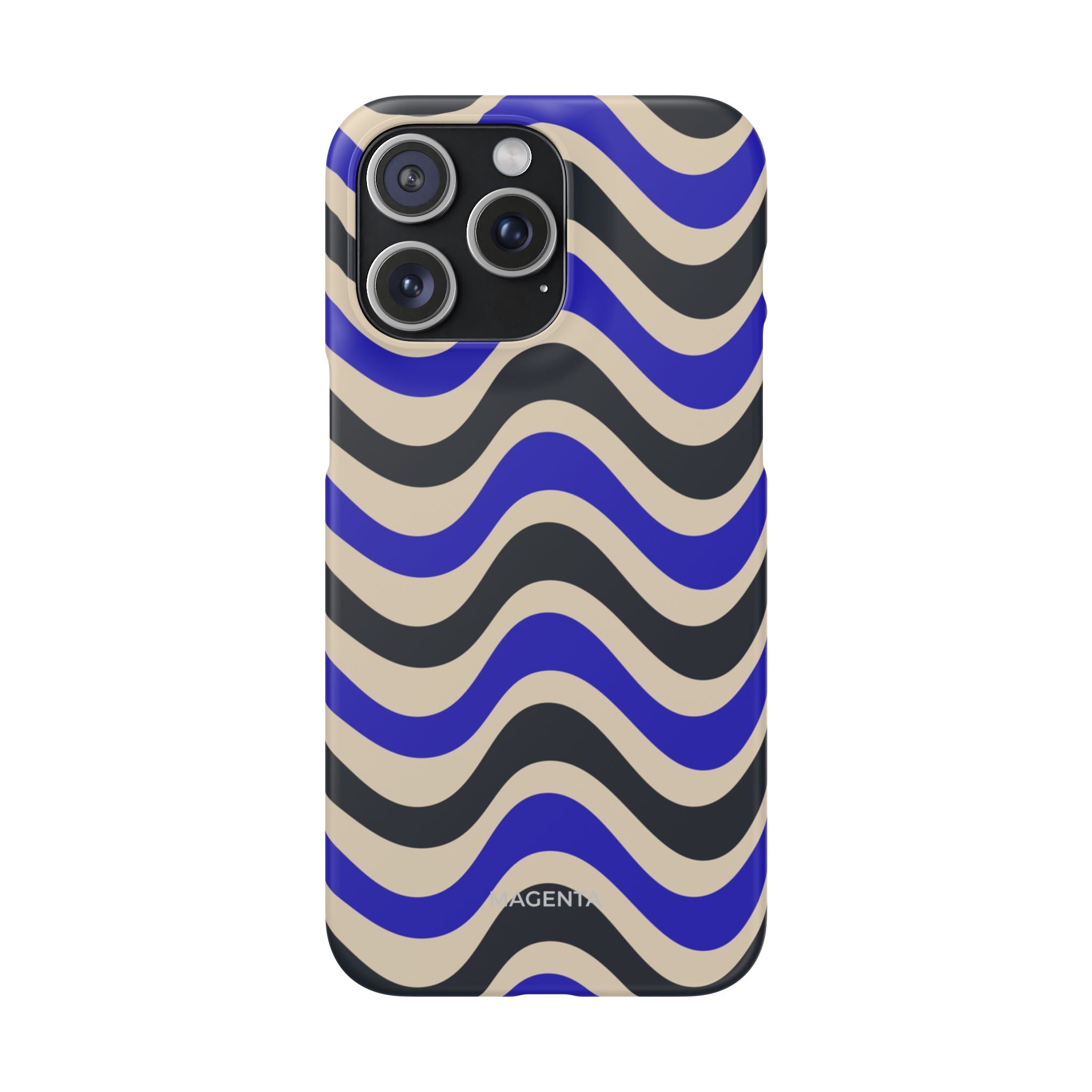 Black & Blue Waves Snap Case