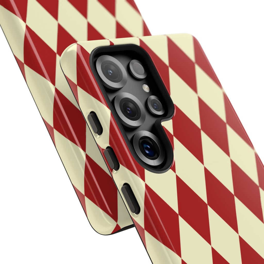 Maroon & Cream Geometric Tough Case