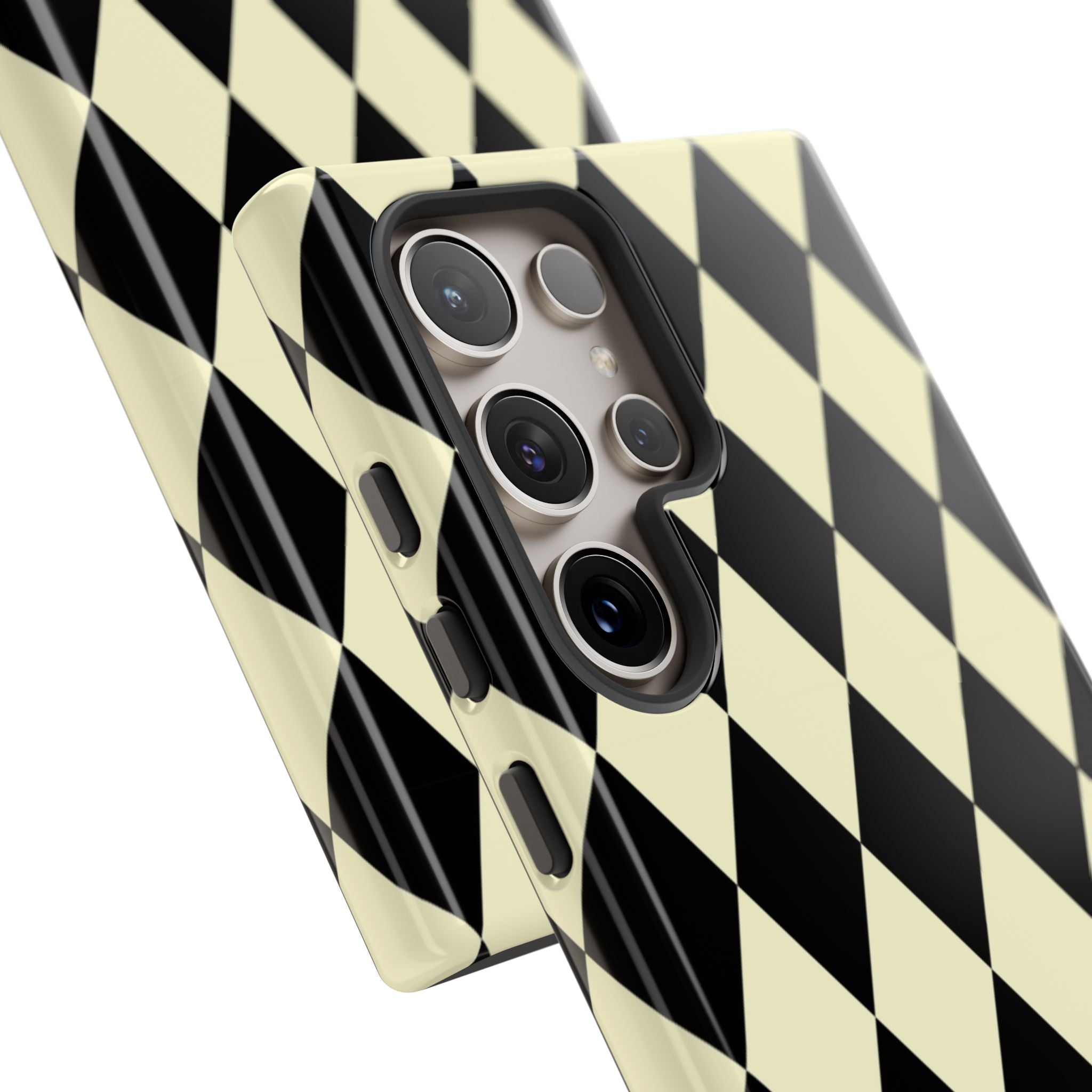 Black & Cream Geometric Tough Case