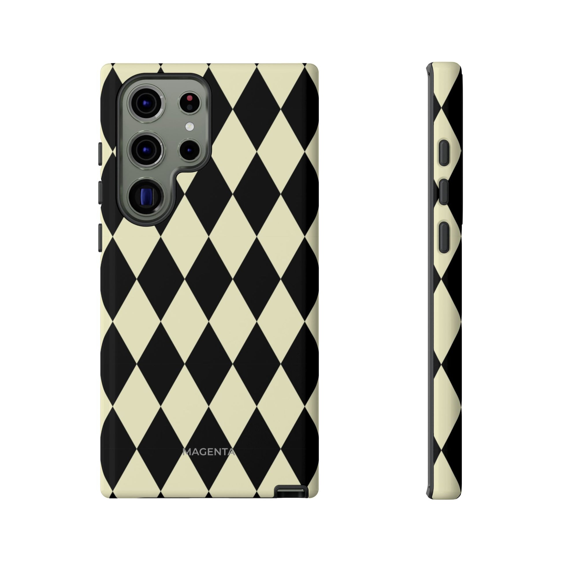 Black & Cream Geometric Tough Case