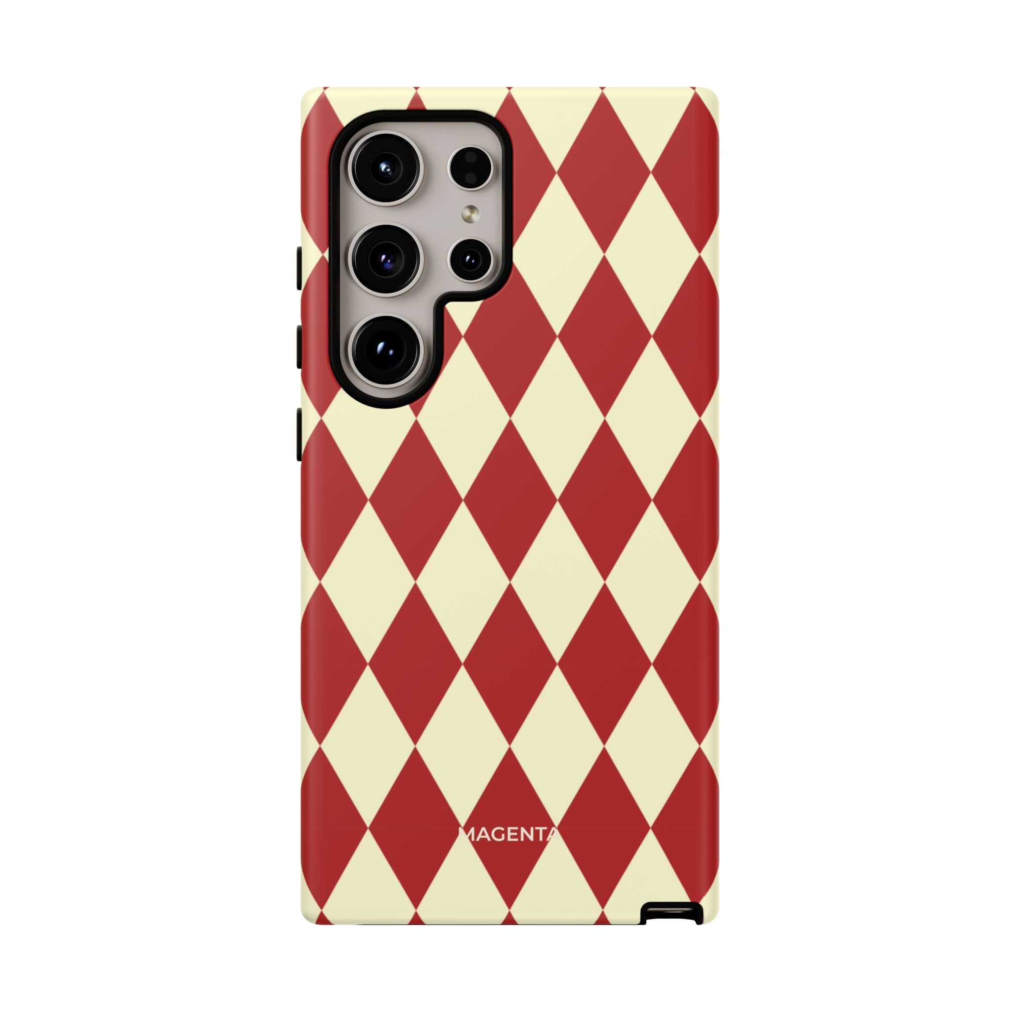 Maroon & Cream Geometric Tough Case