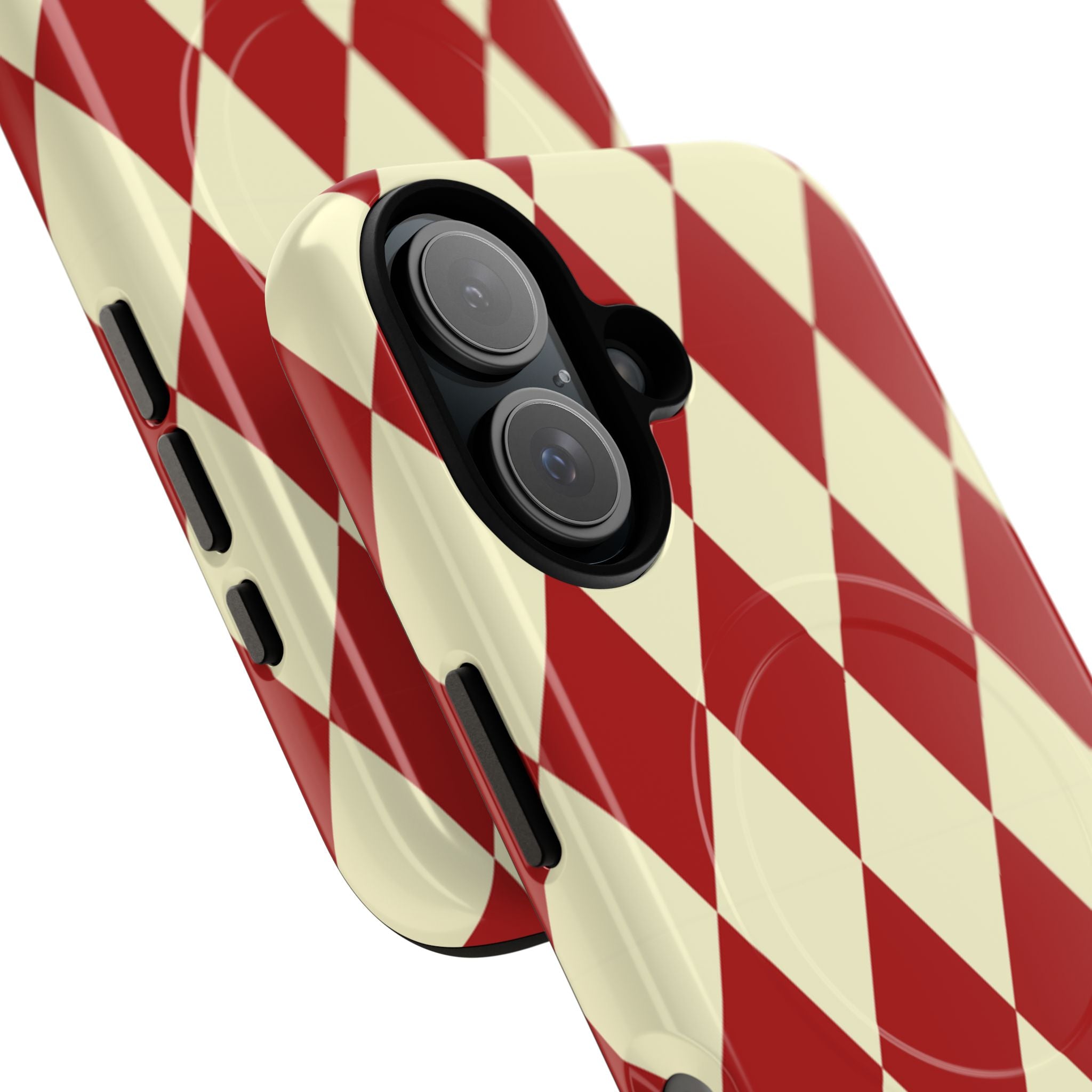 Maroon & Cream Geometric Tough Magnetic Case