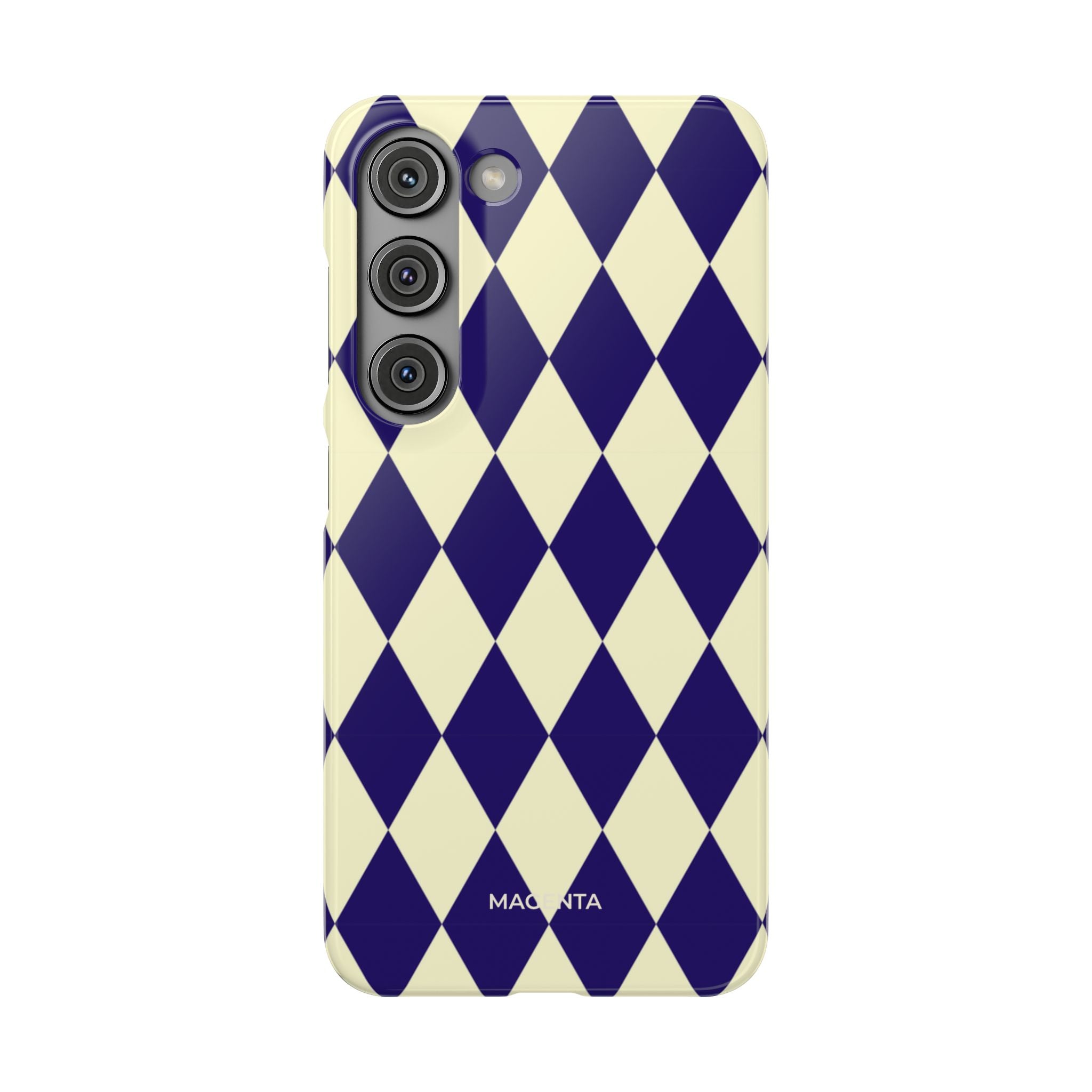 Navy & Cream Geometric Snap Case