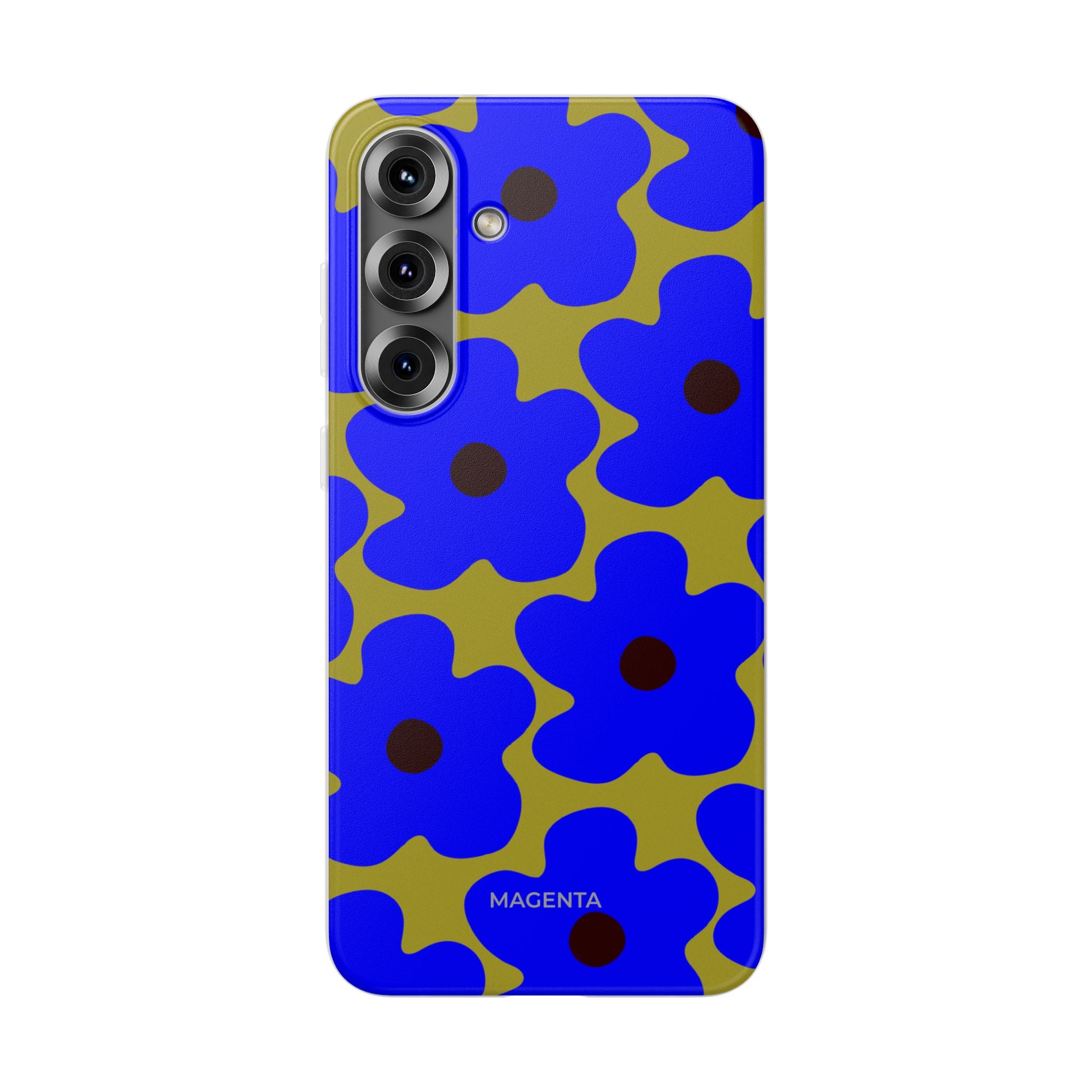 Cobalt Floral On Deep Green