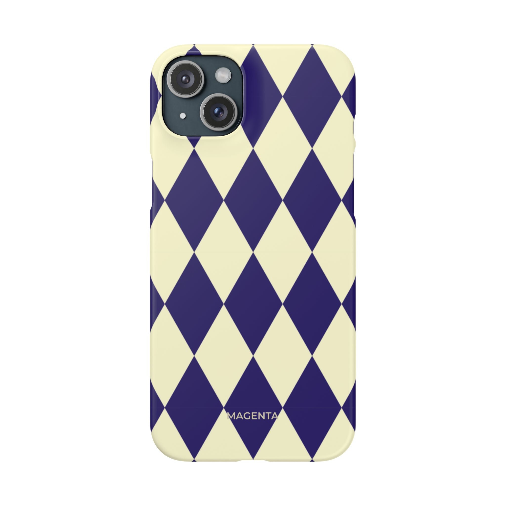 Navy & Cream Geometric Snap Case