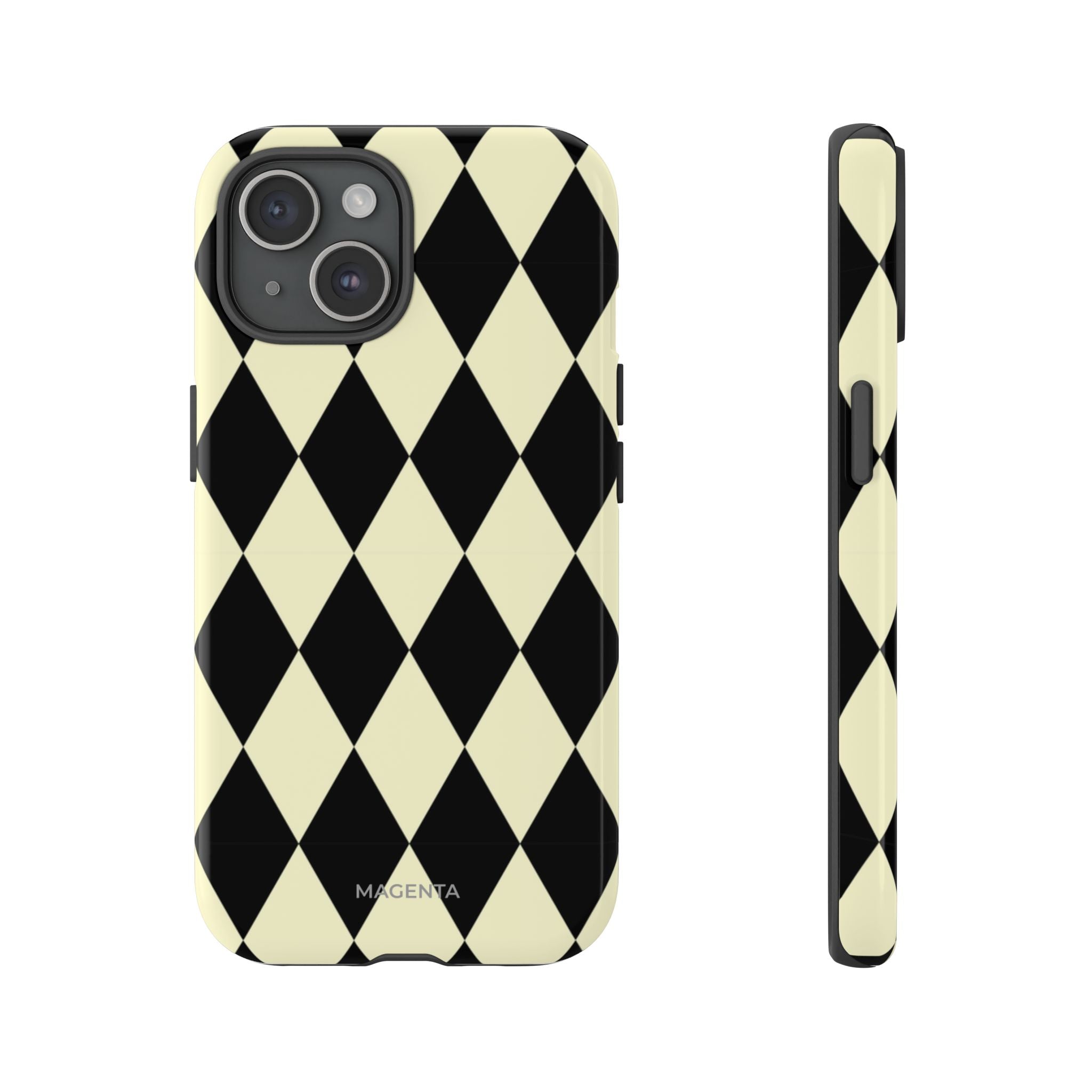 Black & Cream Geometric Tough Case