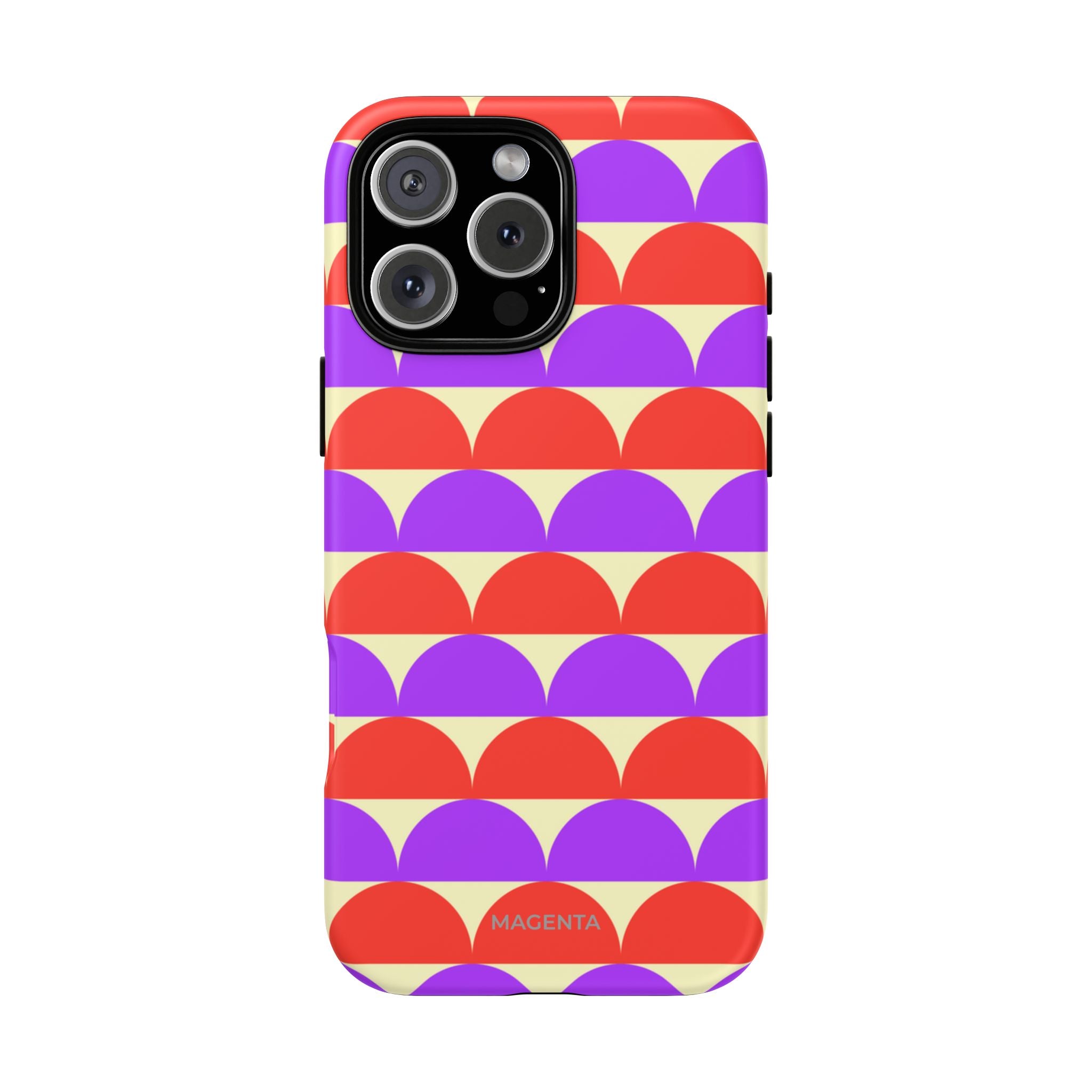 Half-Circles Purple-Red on Cream Tough Case