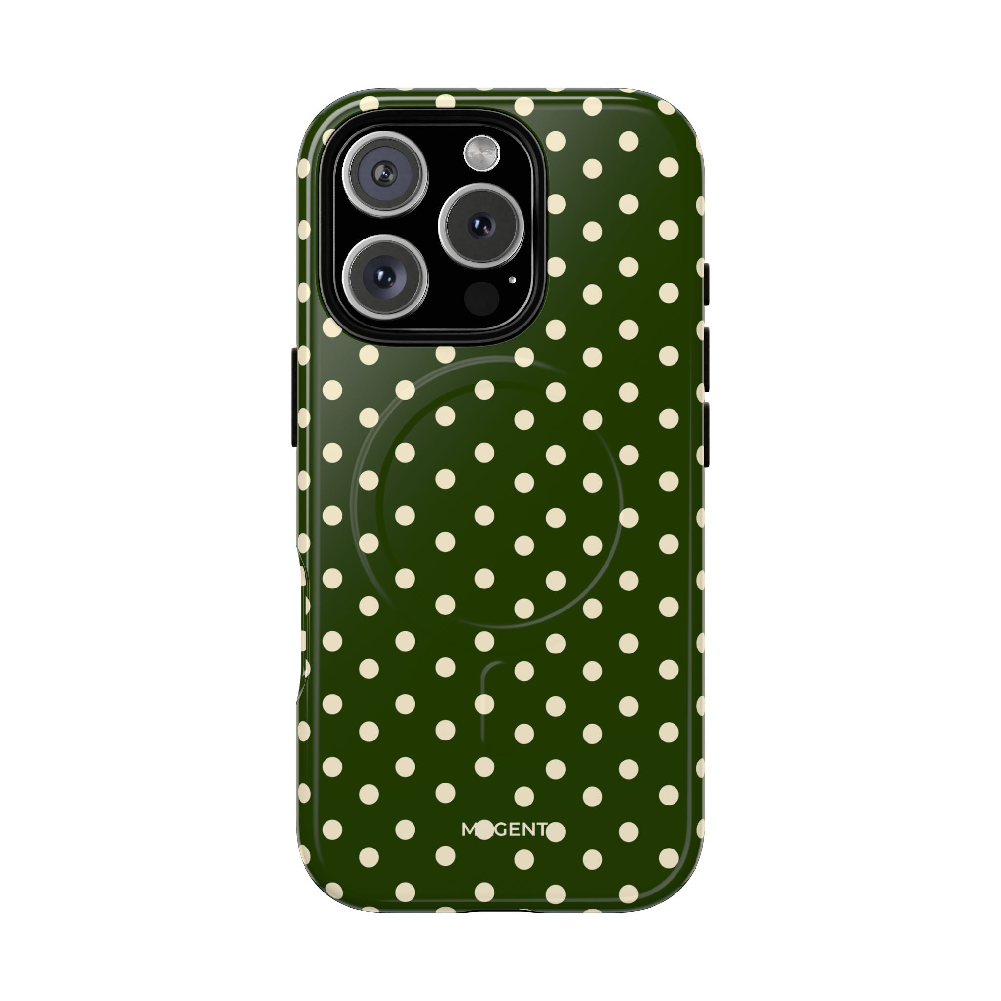 Cream On Dark Olive Tough Magnetic Case