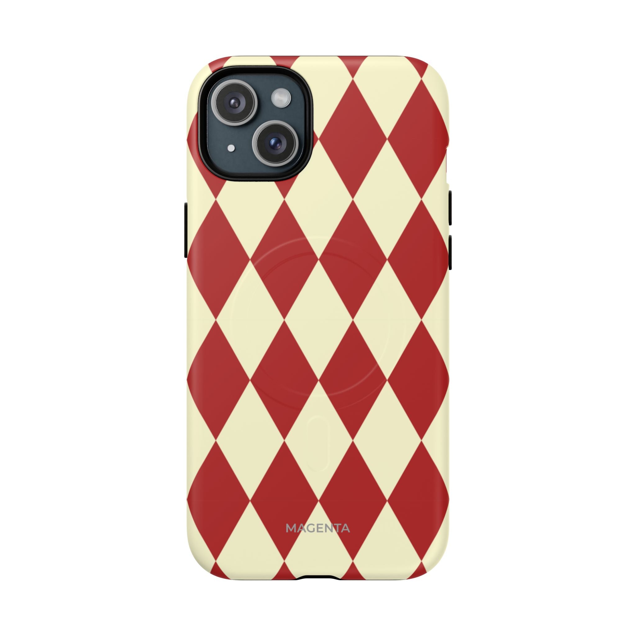 Maroon & Cream Geometric Tough Magnetic Case