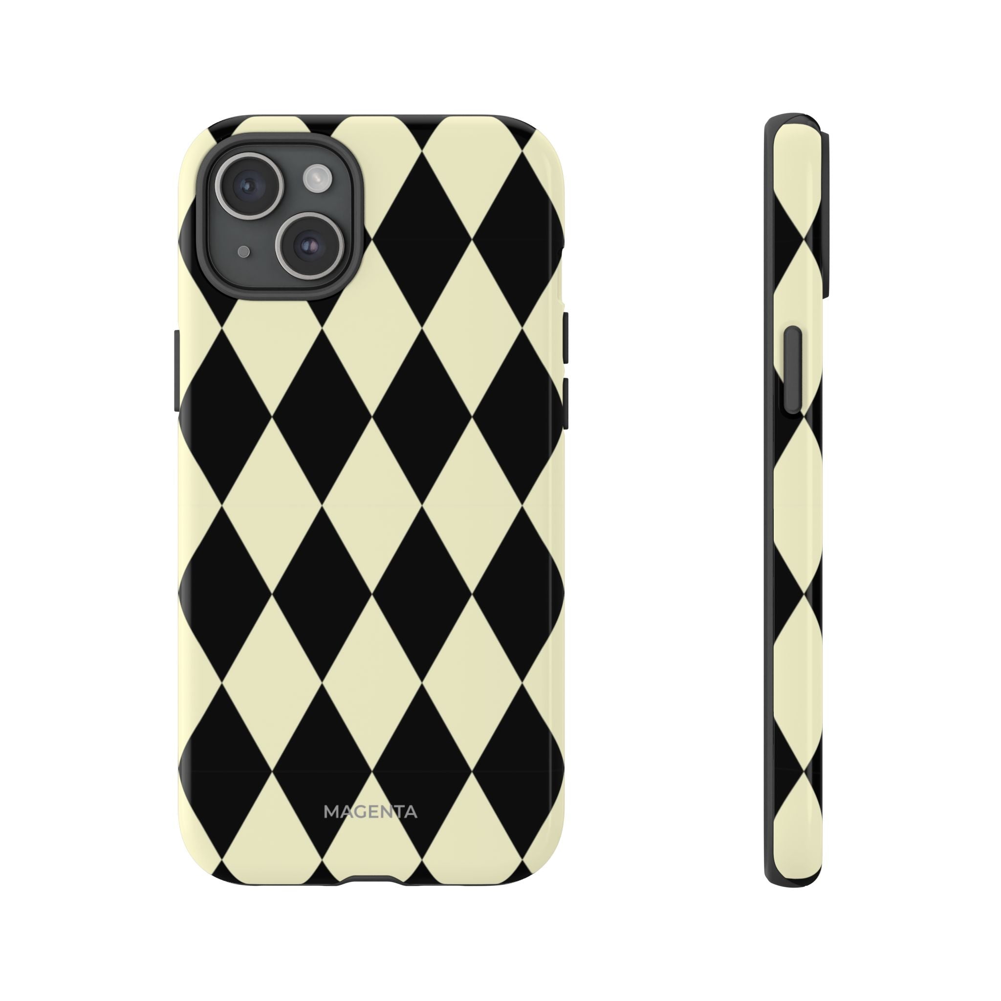 Black & Cream Geometric Tough Case