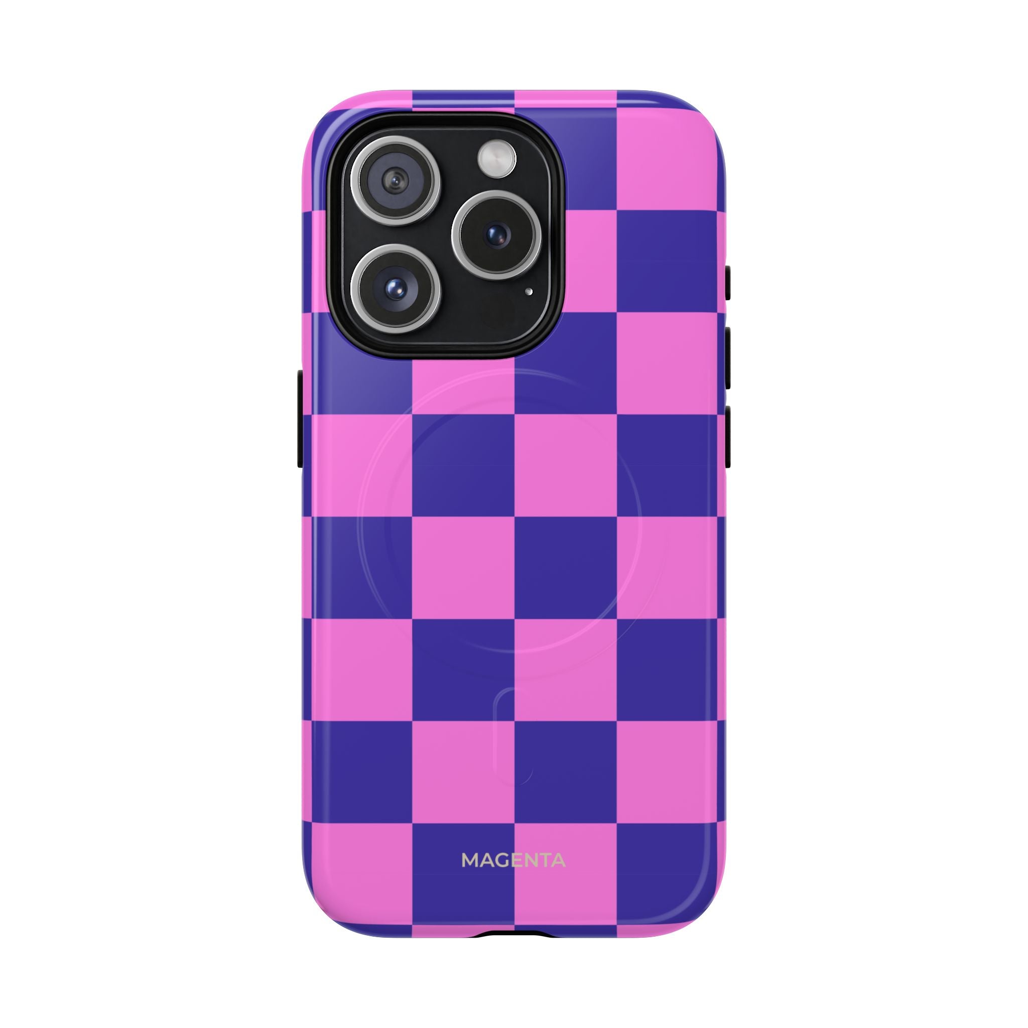 Pink & Blue Checkmate Tough Mag Case