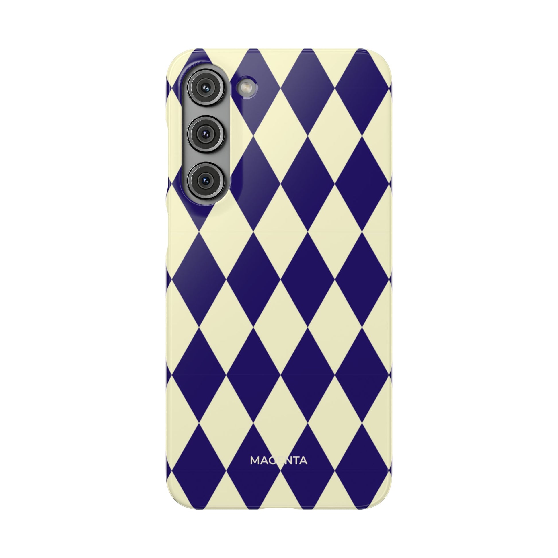 Navy & Cream Geometric Snap Case