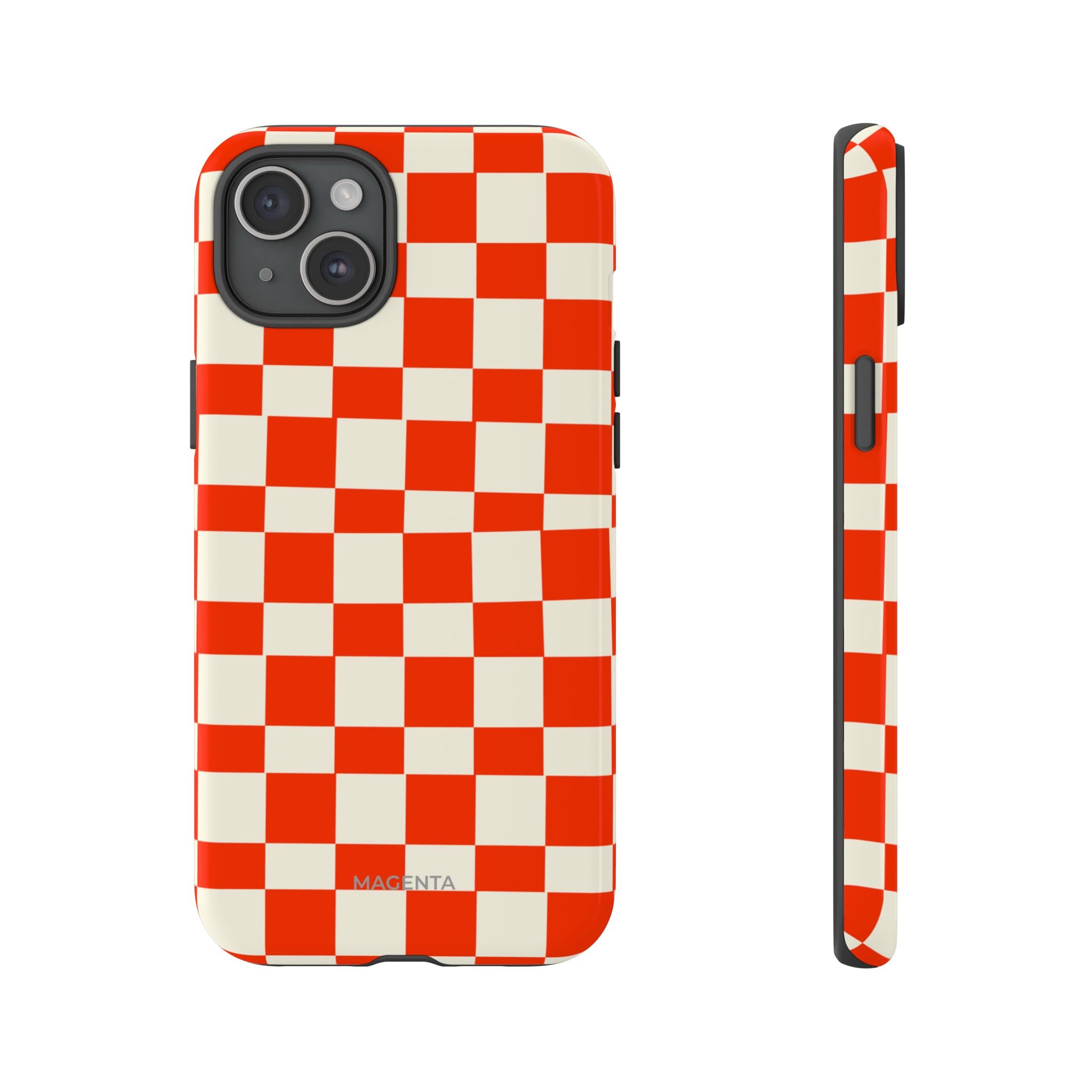 Red & Off White Check Tough Case