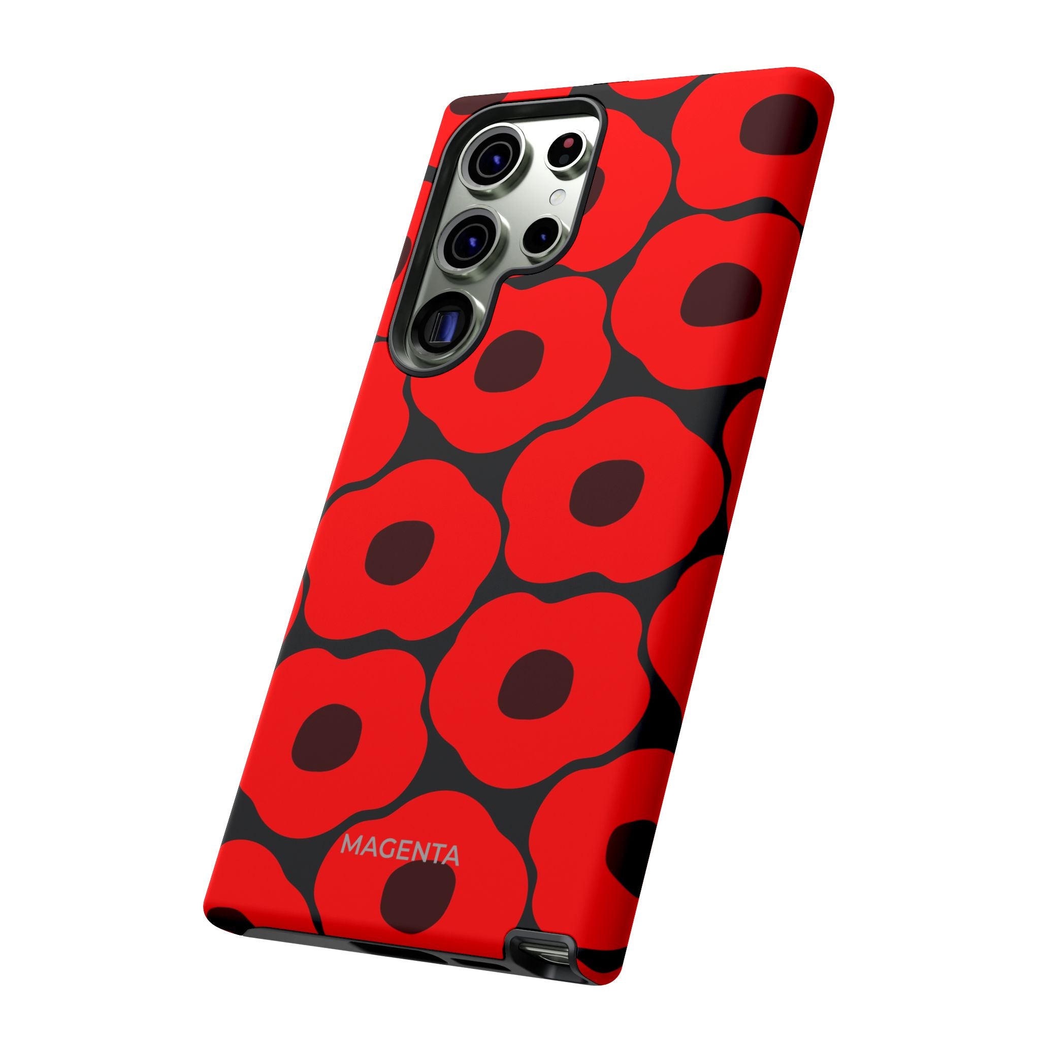Red Poppy On Black Tough Case