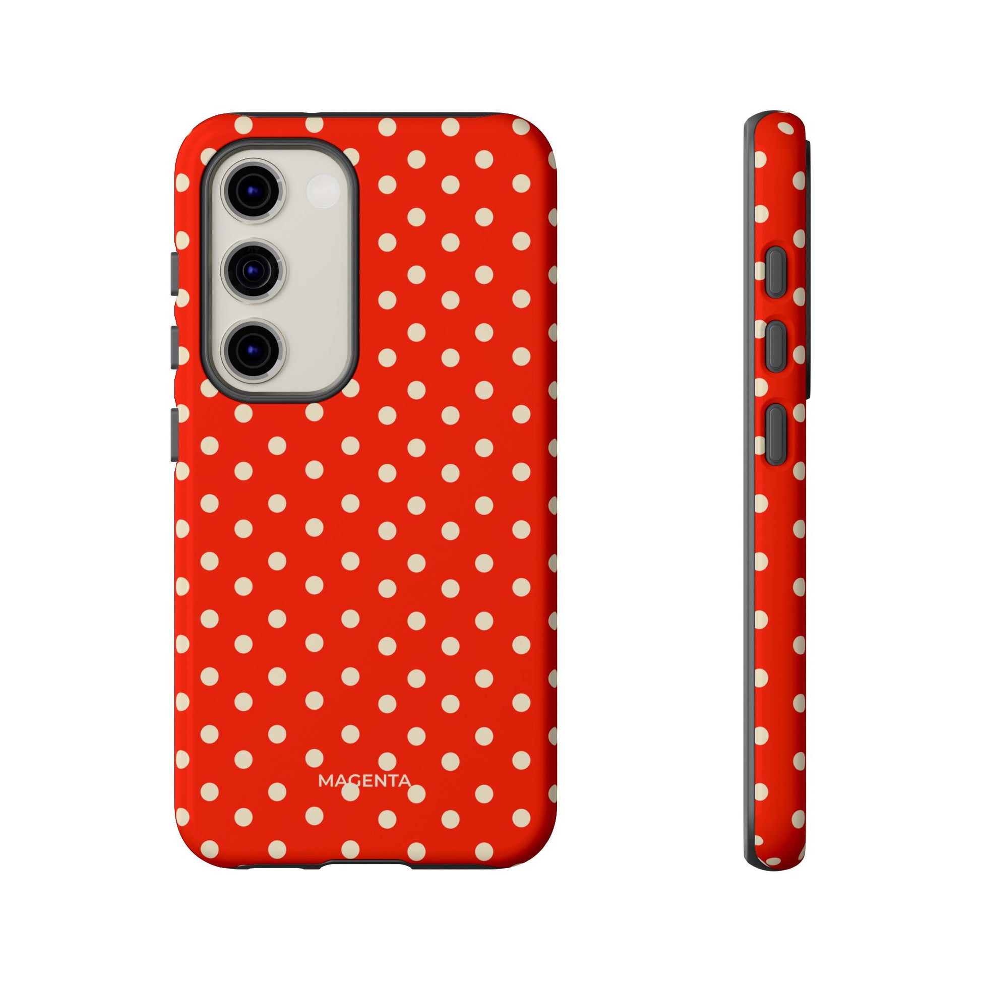 Cream On Scarlet Polka Dot Tough Case