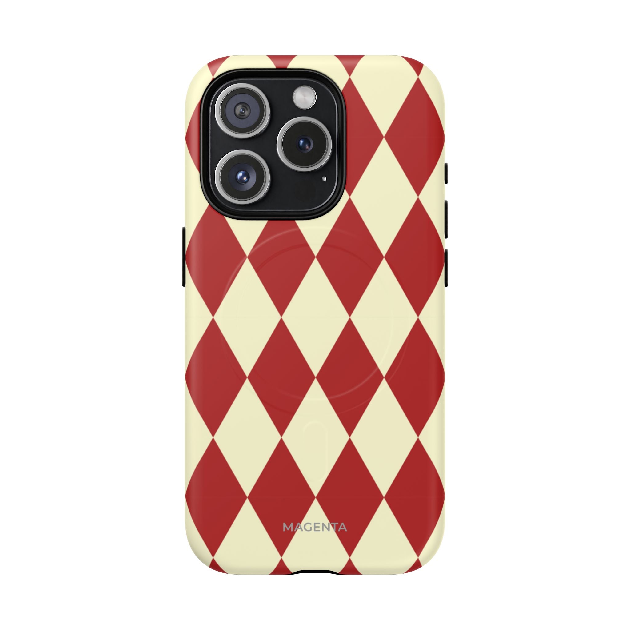 Maroon & Cream Geometric Tough Magnetic Case
