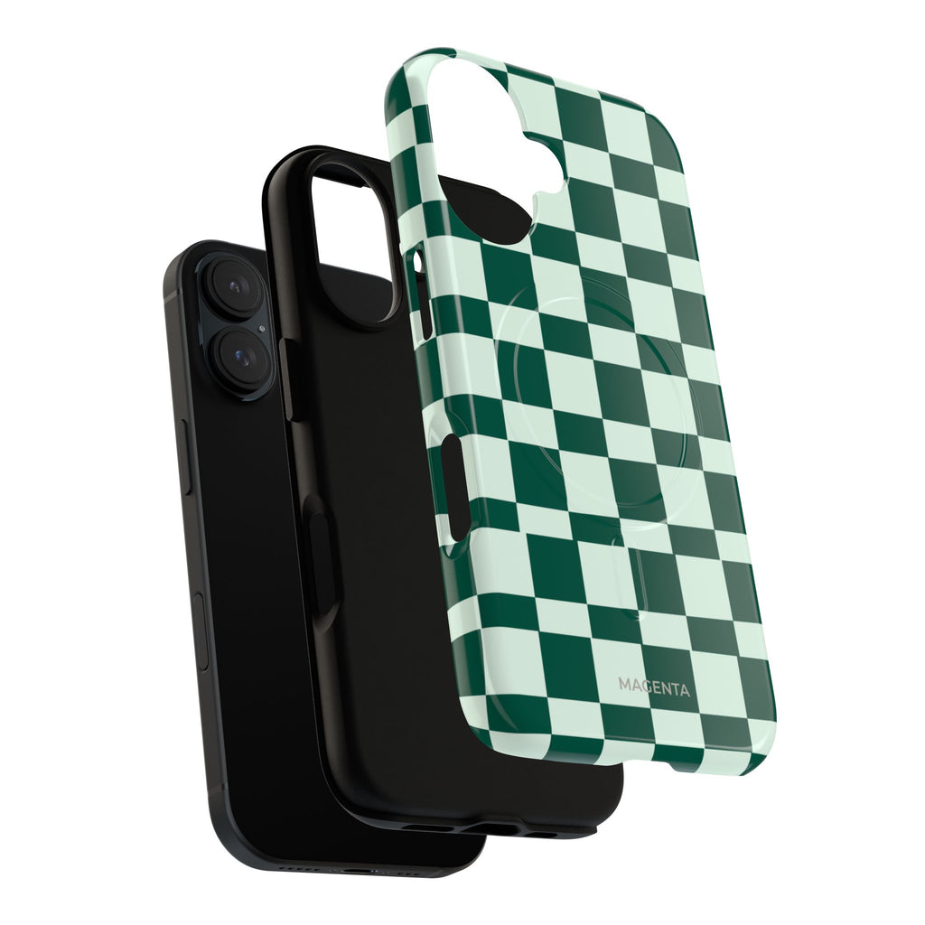 Deep Green Check Tough Magnetic Case