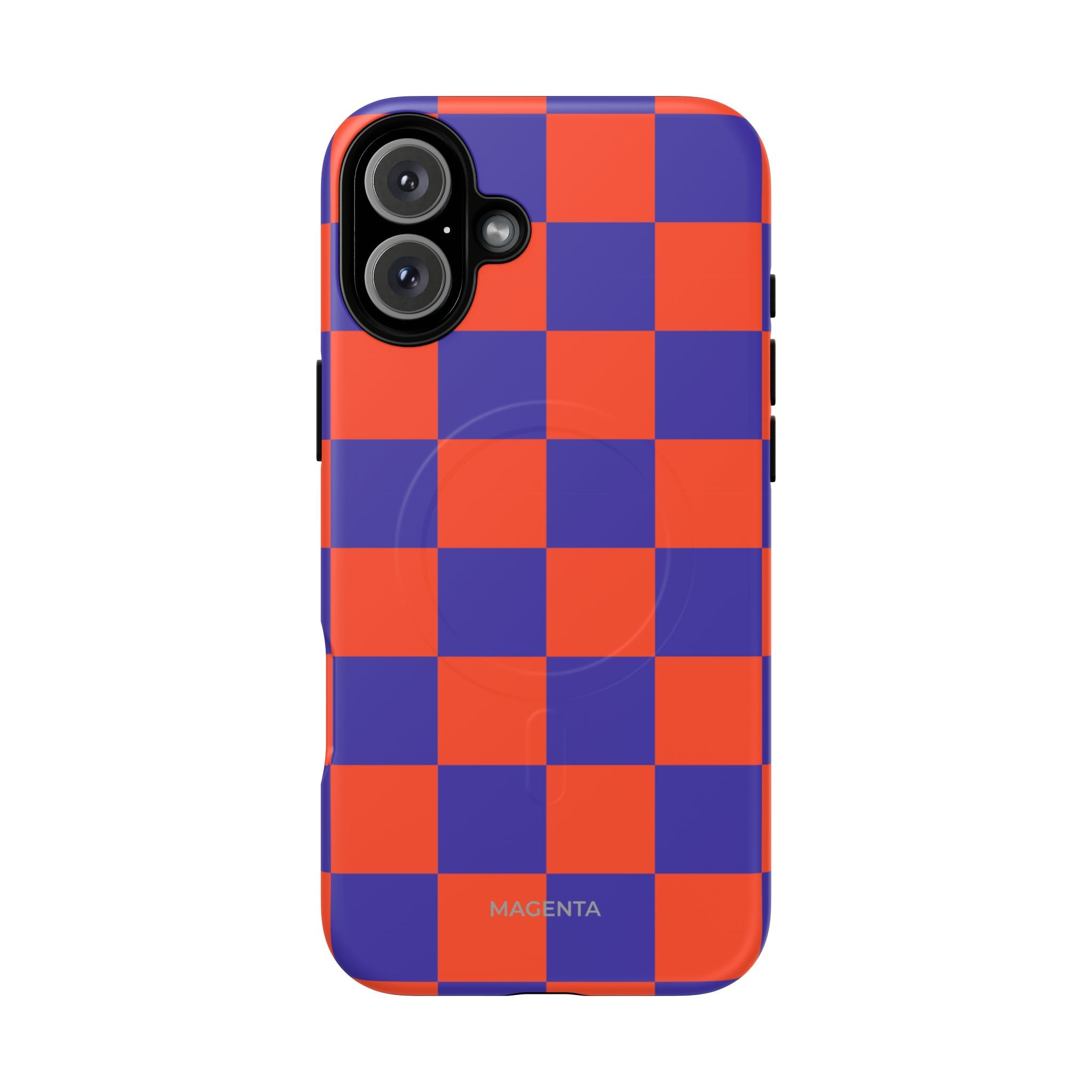 Blue & Orange Checkmate Tough Mag Case