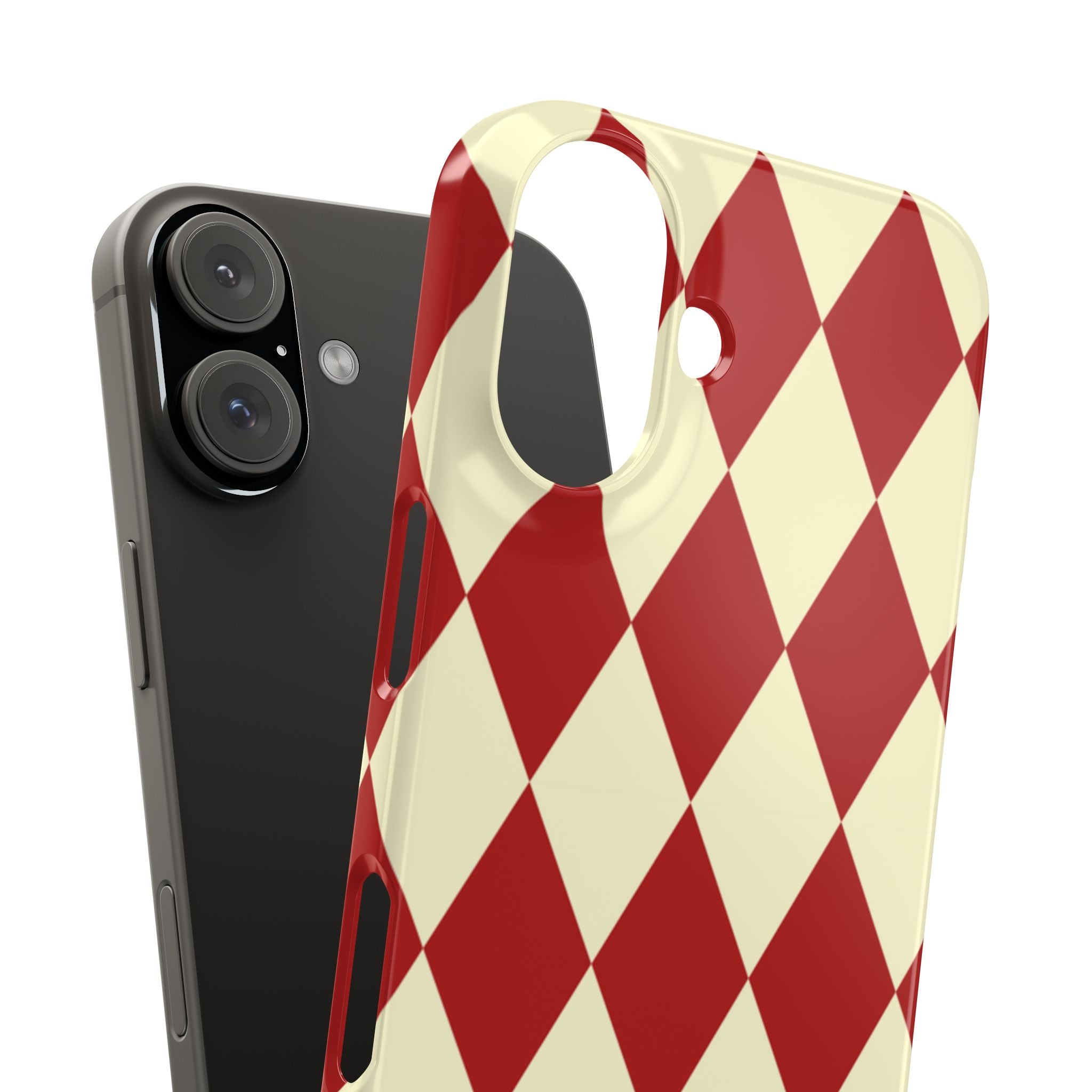 Maroon & Cream Geometric Snap Case