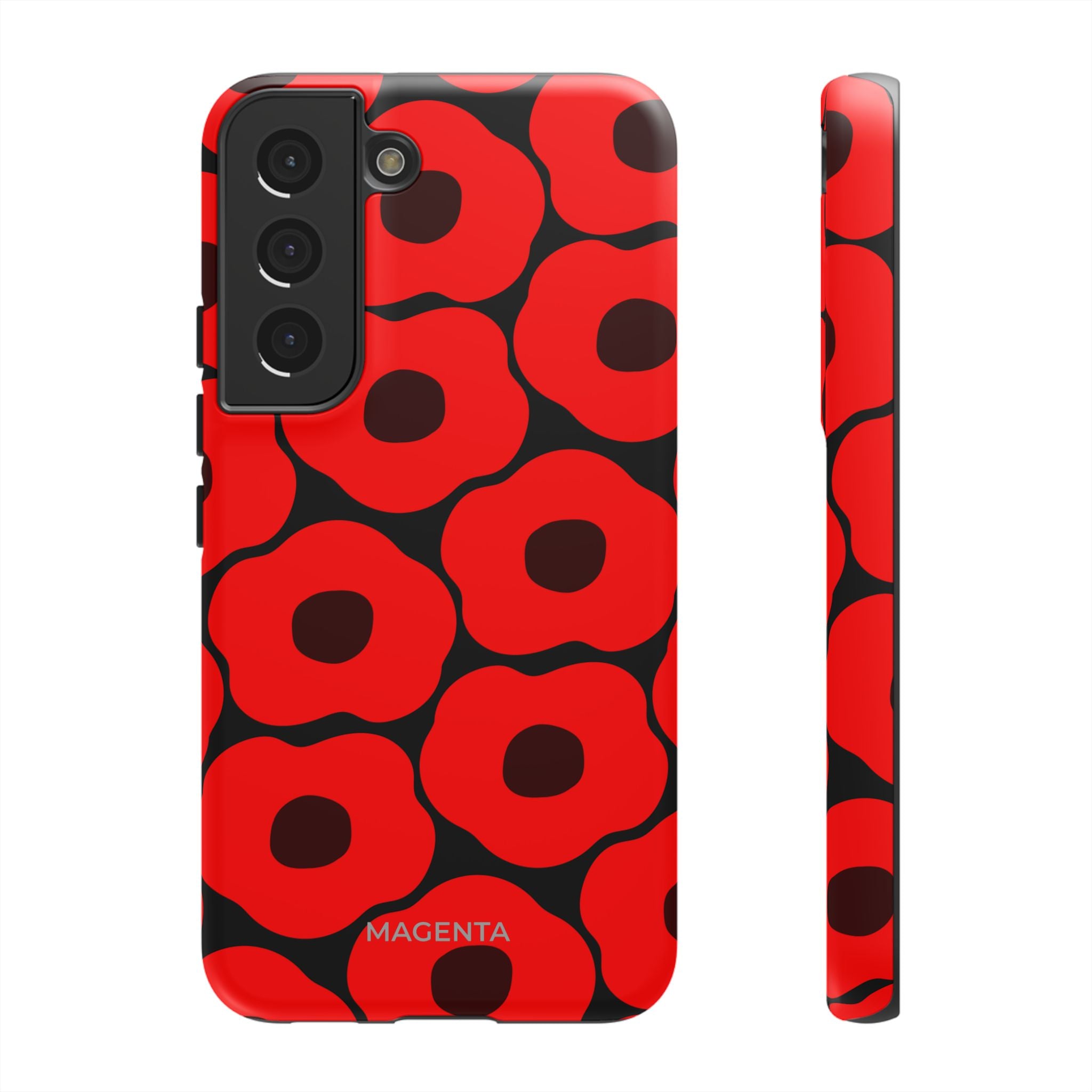 Red Poppy On Black Tough Case