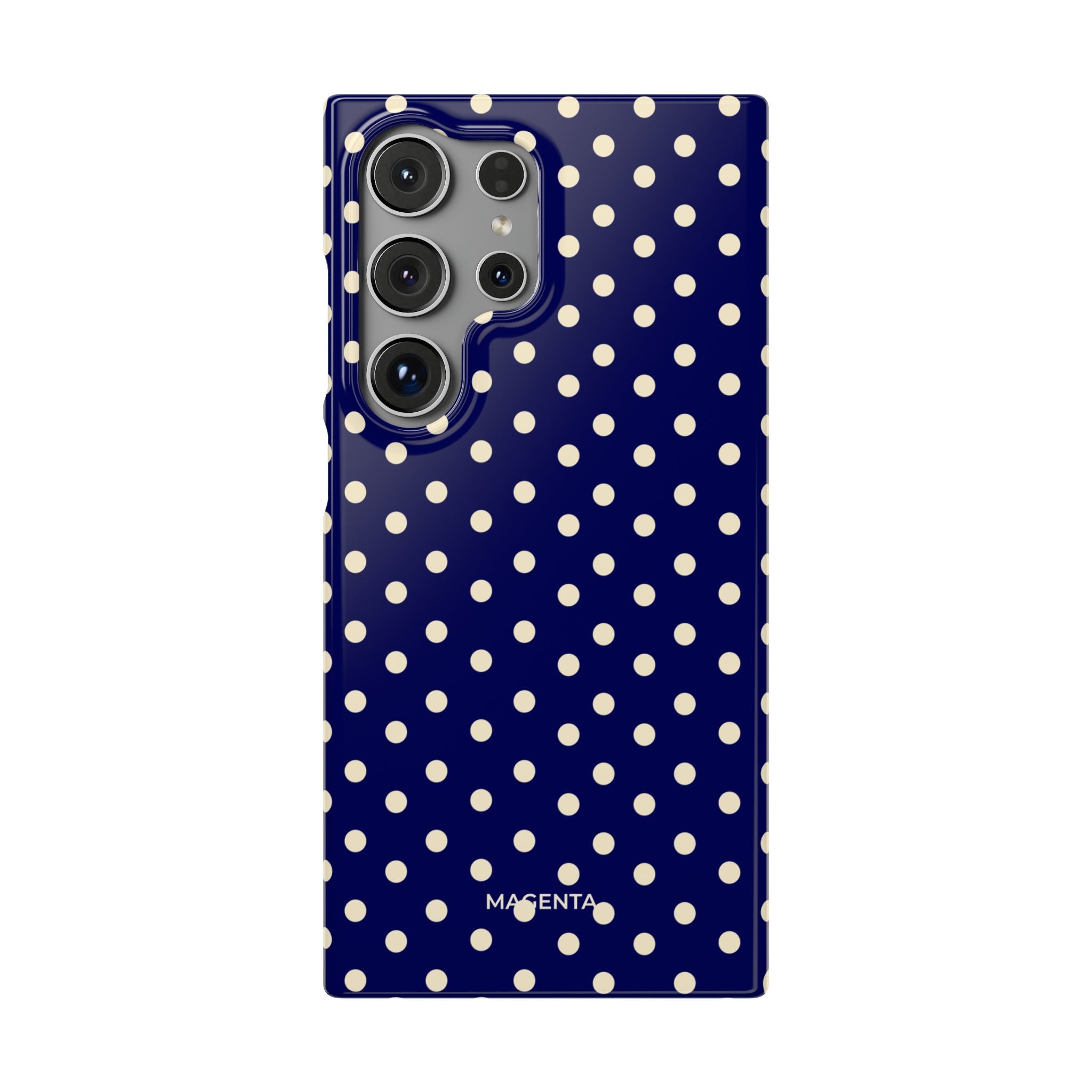 Cream On Navy Polka Dot Snap Case