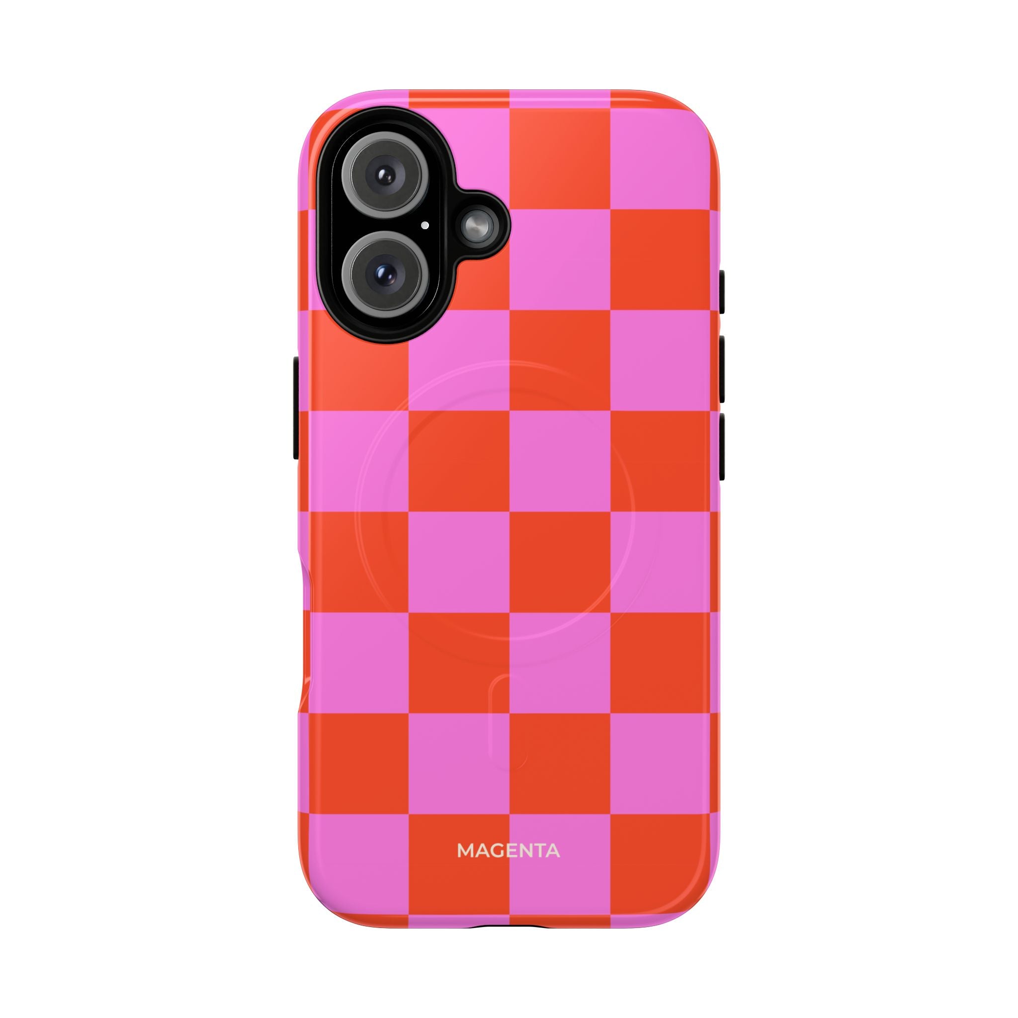 Pink & Orange Checkmate Tough Mag Case