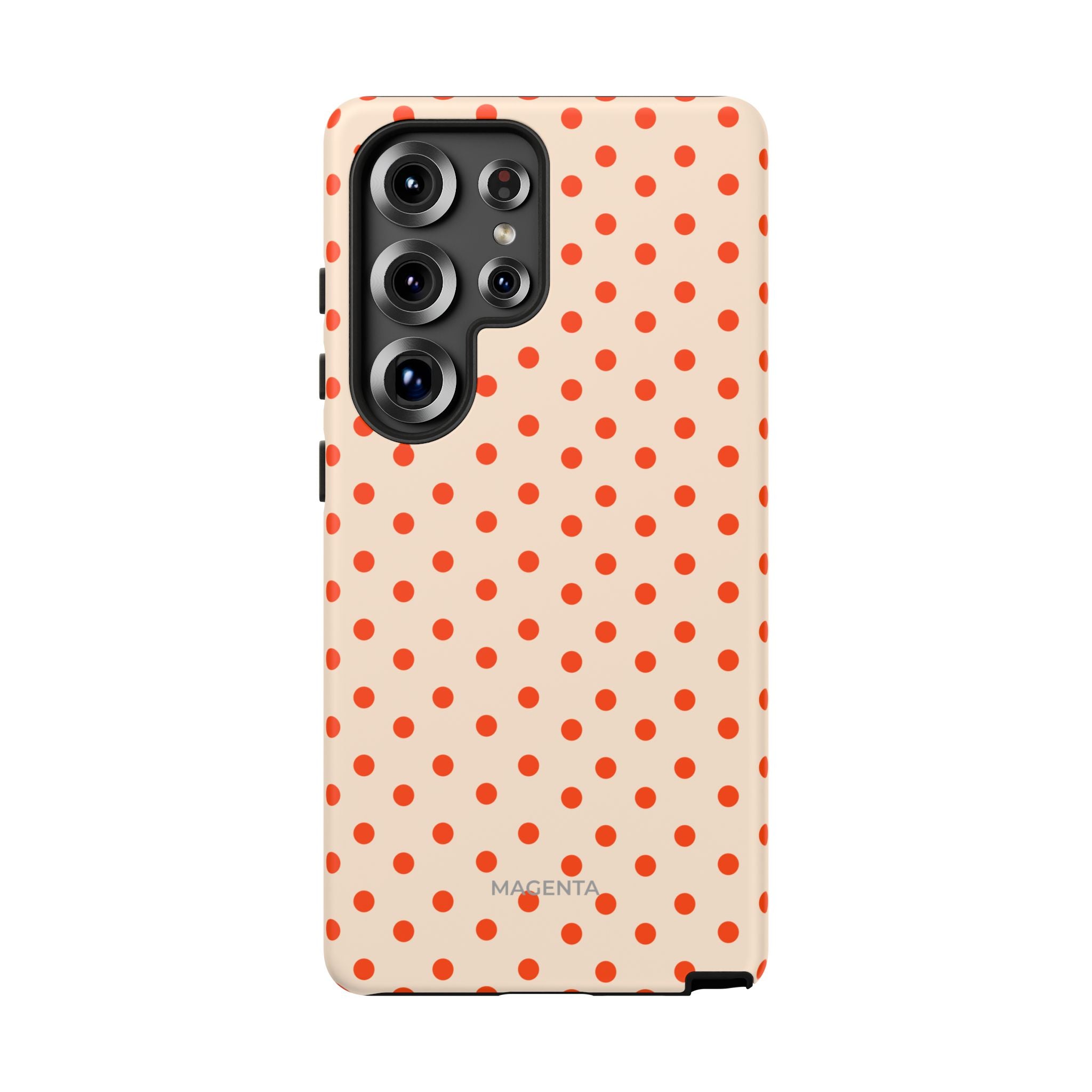 Orange Red On Cream Polka Dot Tough Case