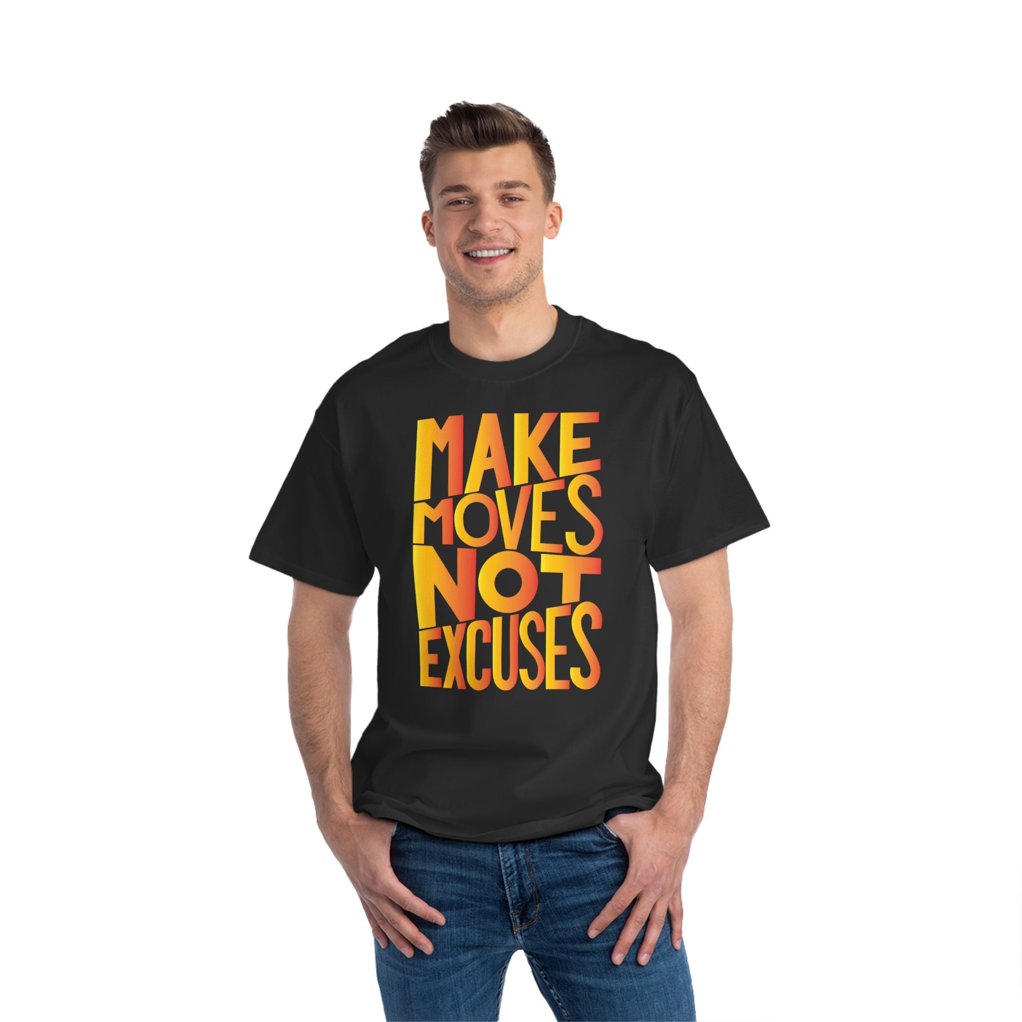 Make Moves, Not Excuses Short-Sleeve T-Shirt - Yellow