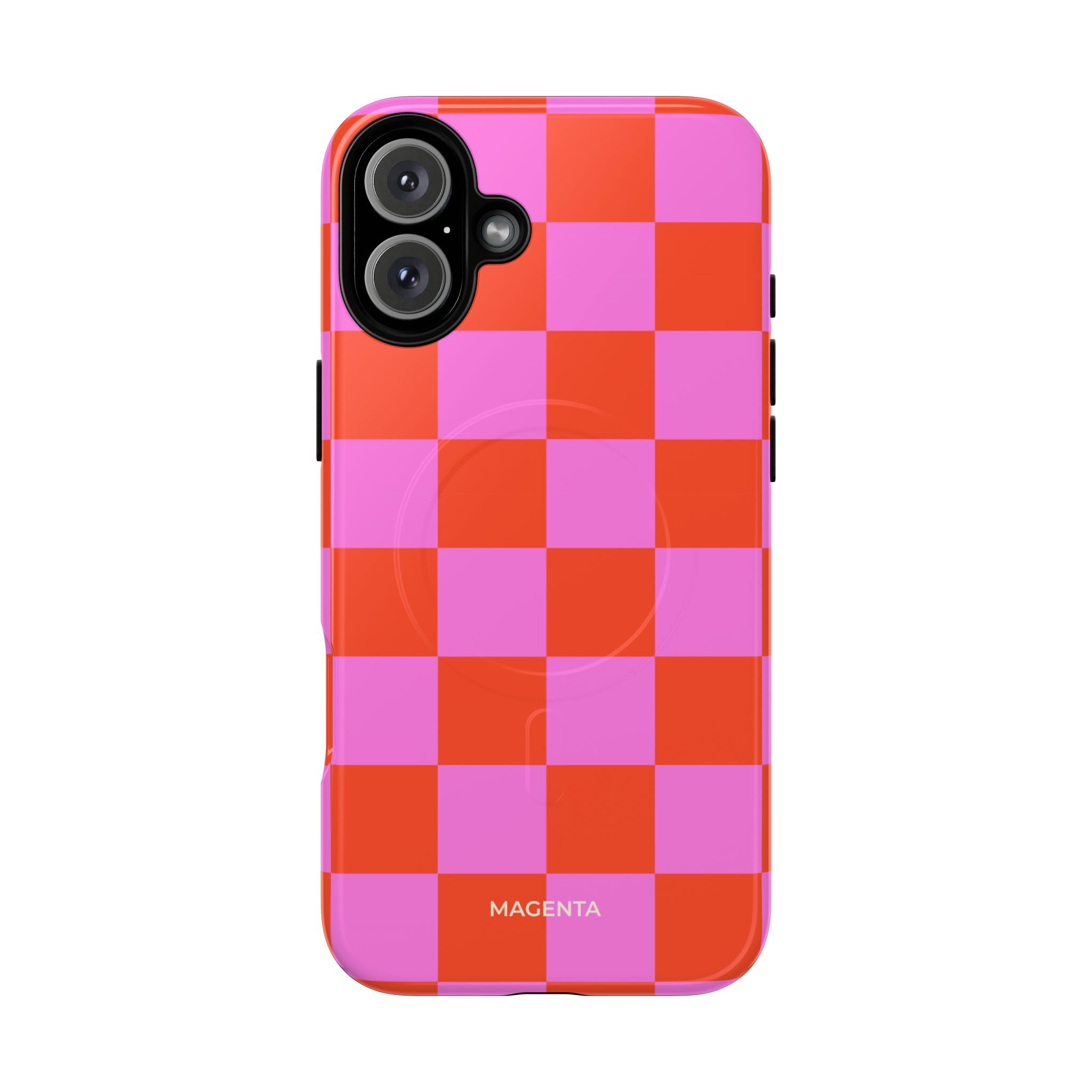Pink & Orange Checkmate Tough Mag Case