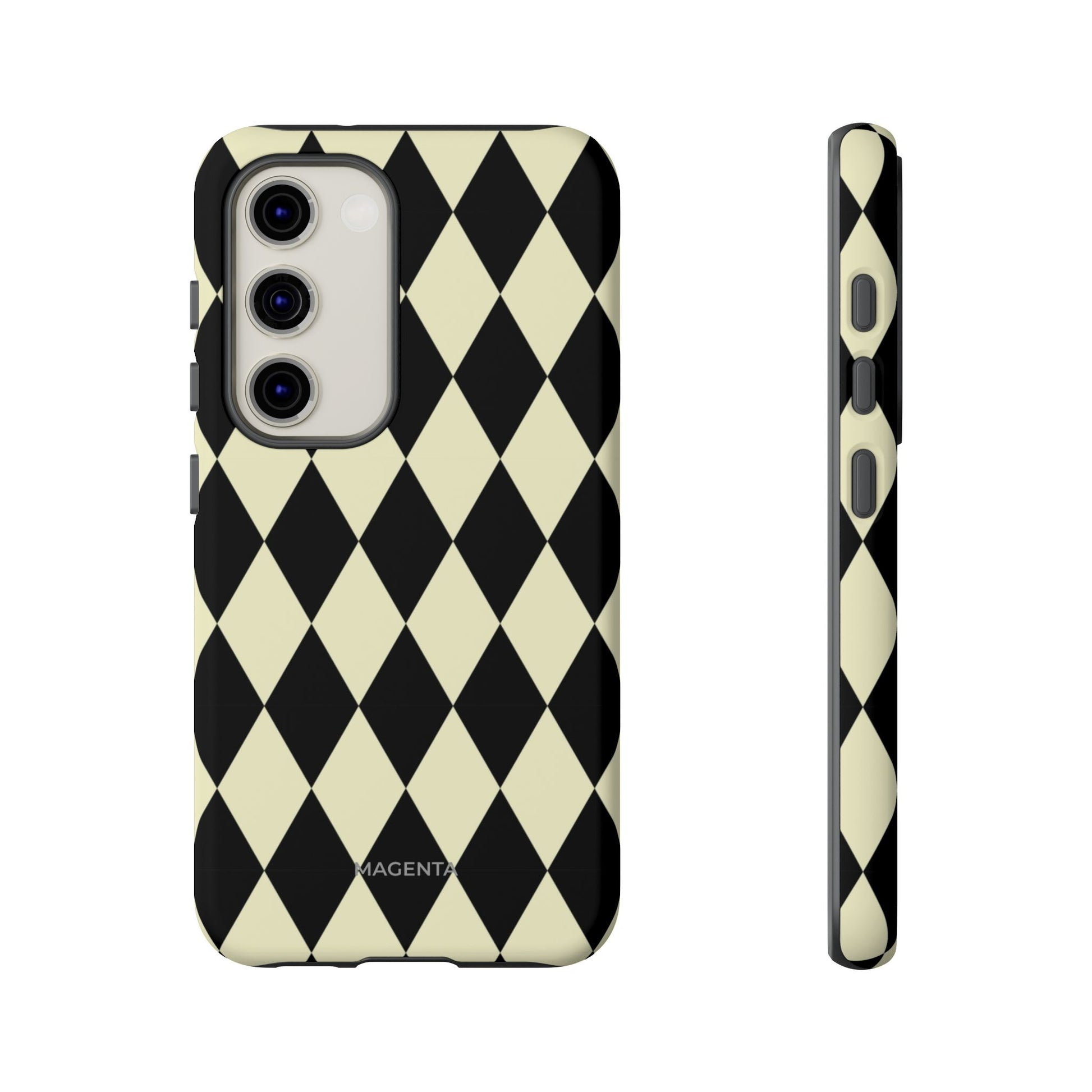 Black & Cream Geometric Tough Case