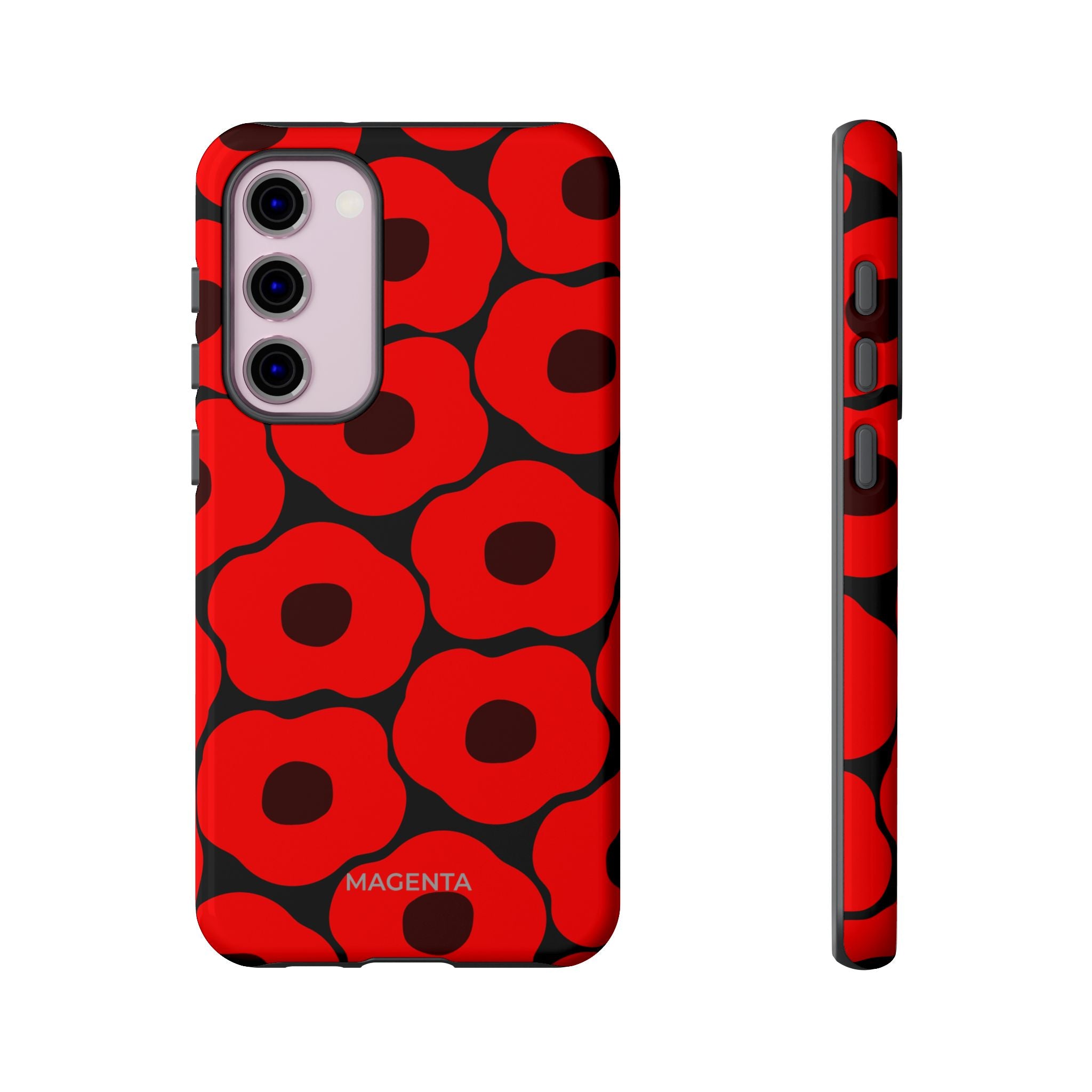 Red Poppy On Black Tough Case