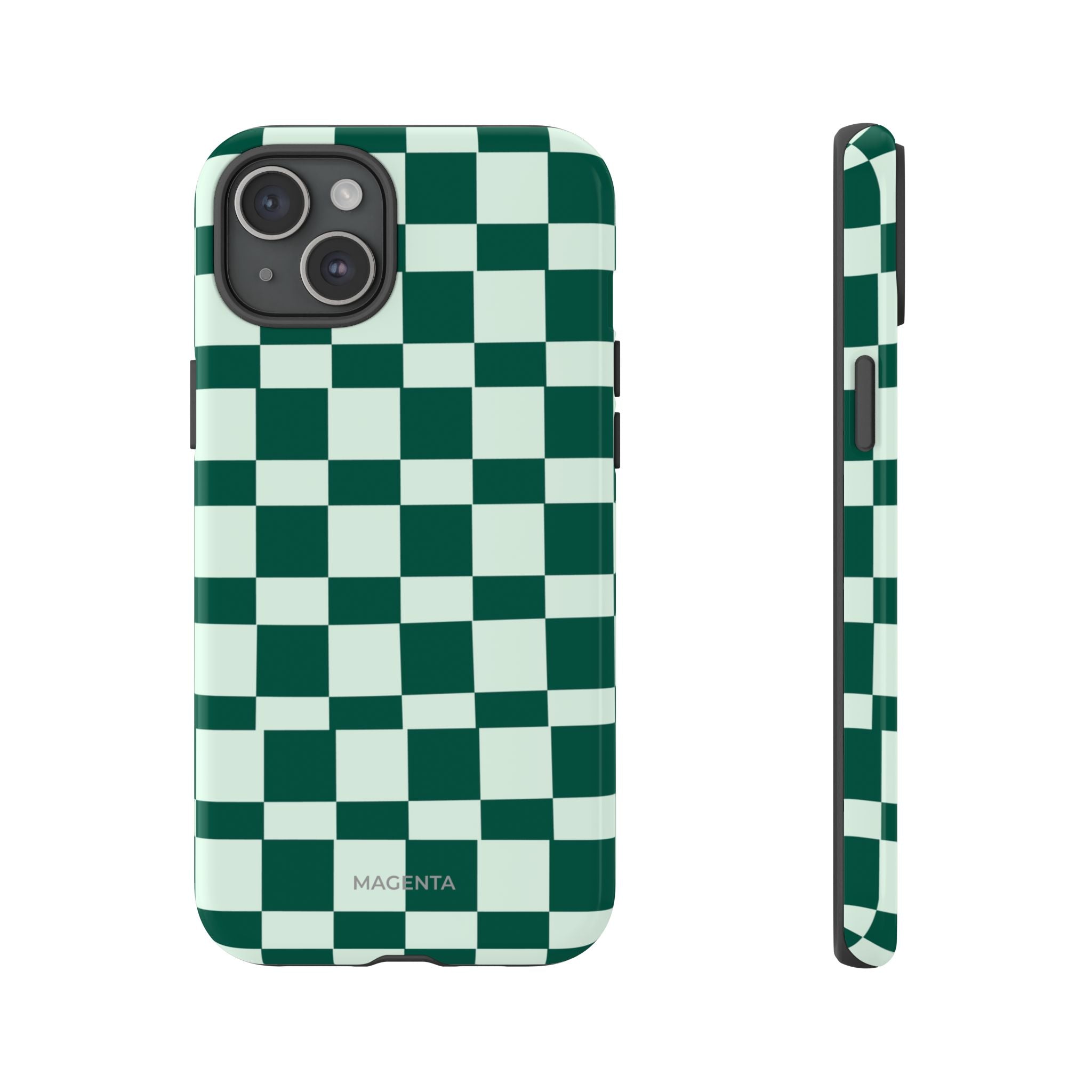 Deep Green Check Tough Case