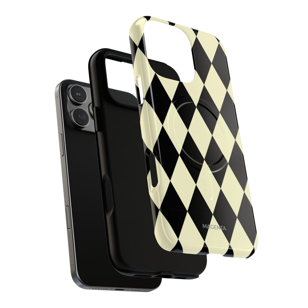 Black & Cream Geometric Tough Magnetic Case