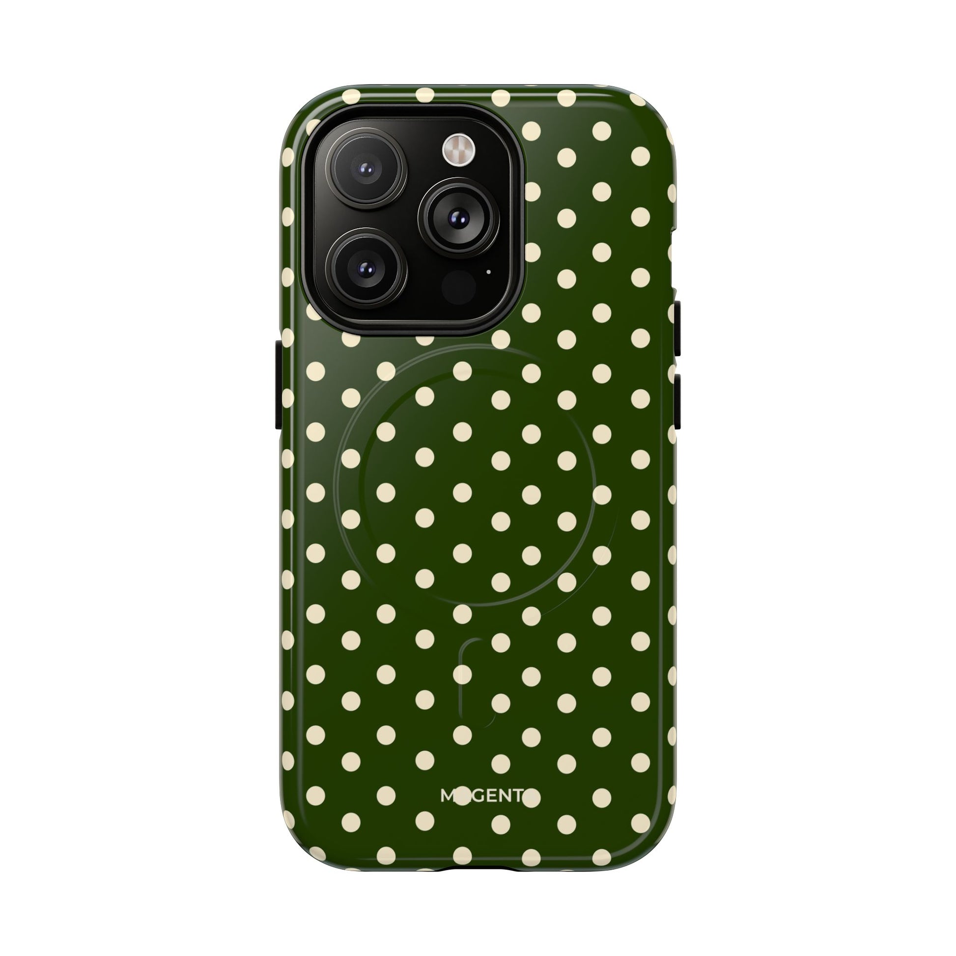 Cream On Dark Olive Tough Magnetic Case