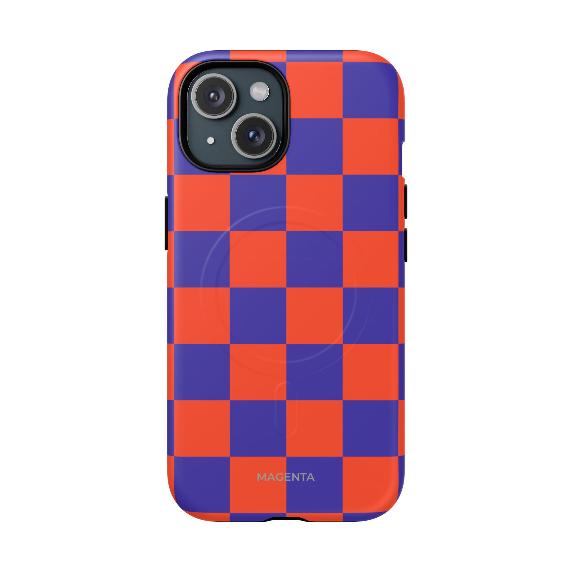 Blue & Orange Checkmate Tough Mag Case