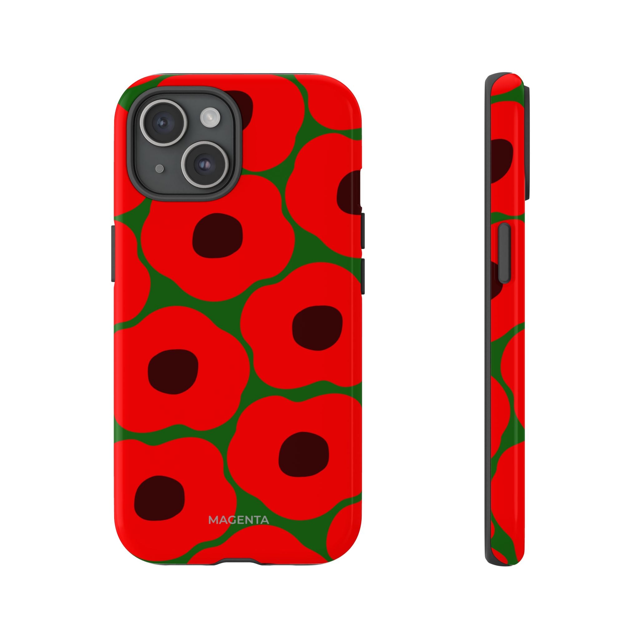 Red Poppy On Deep Green Tough Case